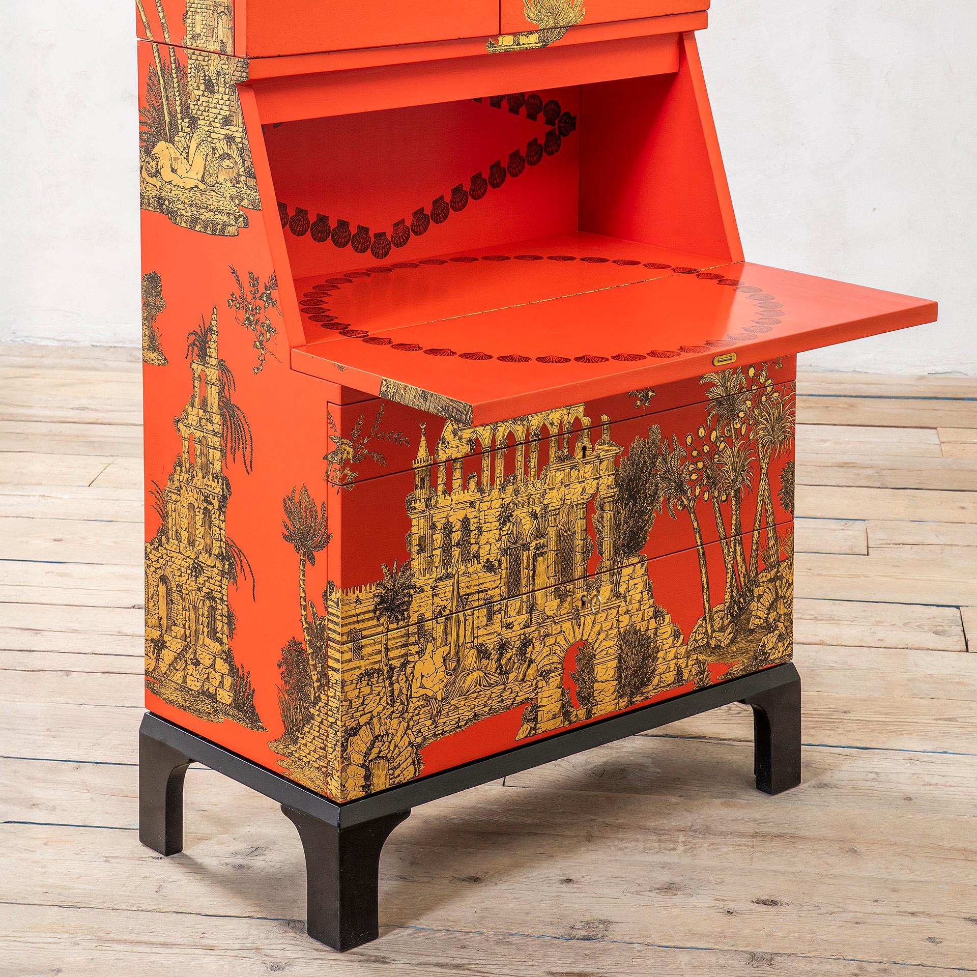 20th Century, Piero Fornasetti Rare Trumeau mod. Gran Coromandel In condizioni buone in vendita a Turin, Turin