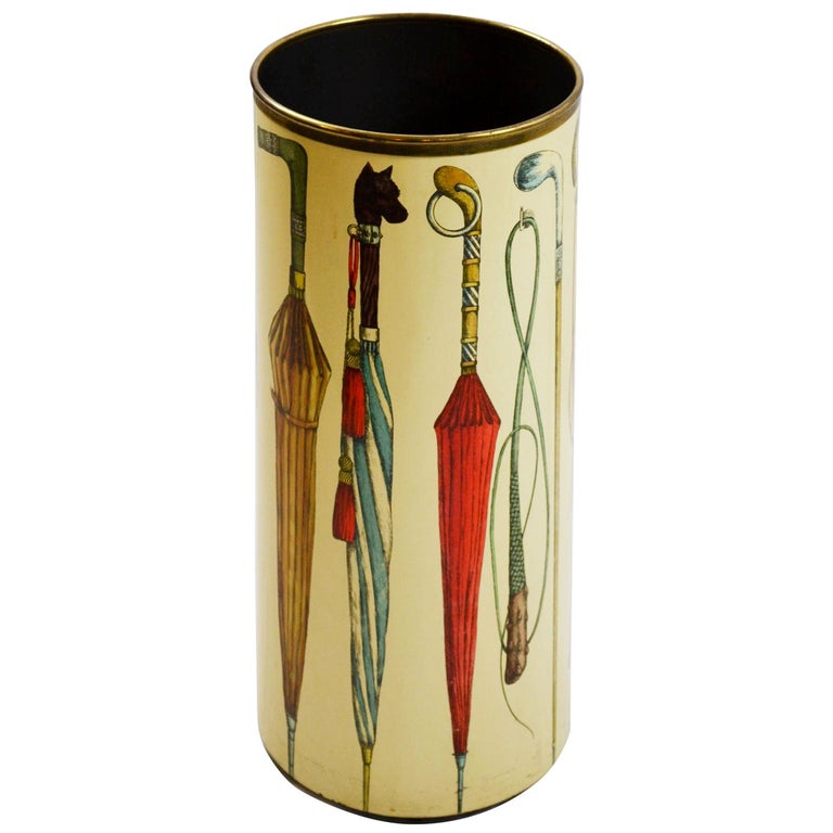 Porte-parapluie Vintage En Céramique Style Fornasetti, Motif Parapluies, Multicolore, Chinoiserie