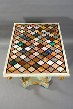 20th Century Pietra-Dura Style of Classicism Pastel Light Blue Table