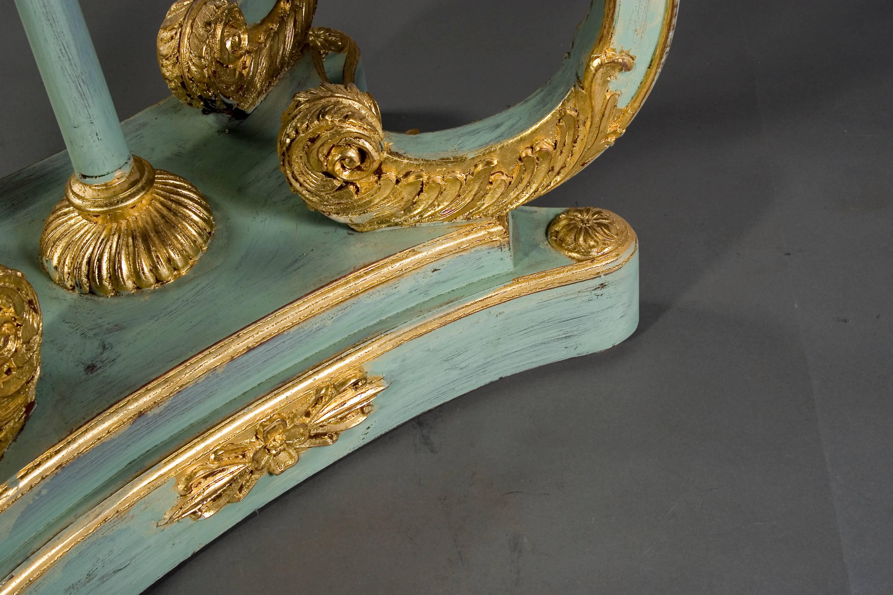 20th Century Pietra-Dura Style of Classicism Pastel Light Blue Table For Sale 3