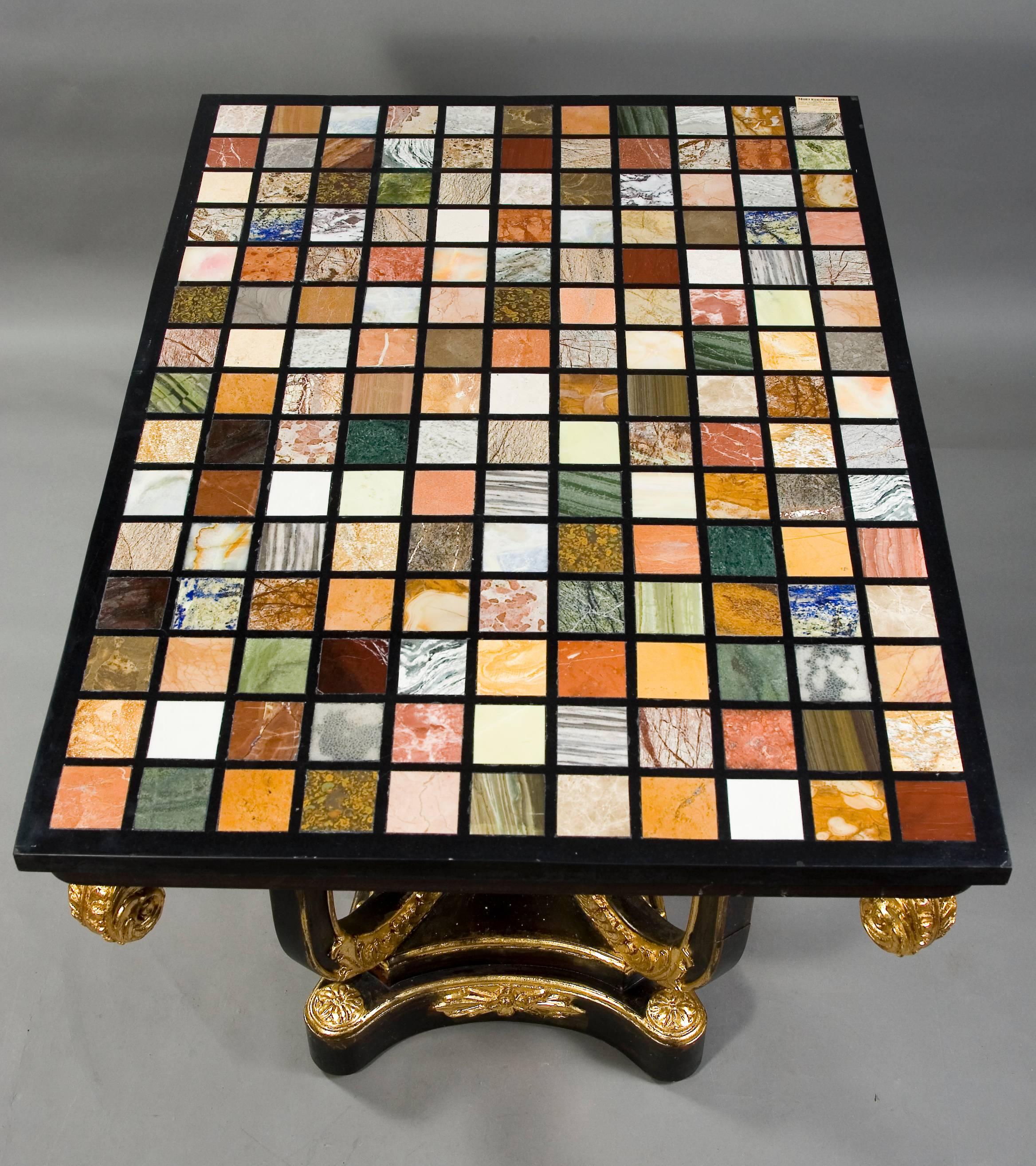 Neoclassical 20th Century Pietra-Dura Style of Classicism Table For Sale