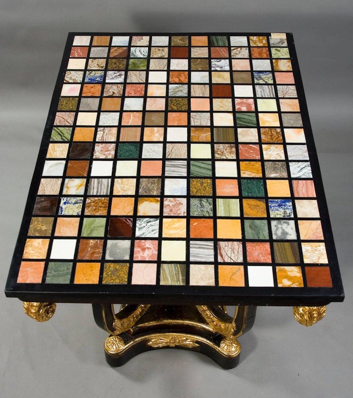 Mesa Clasicista Estilo Pietra Dura Siglo XX Neoclásico en venta