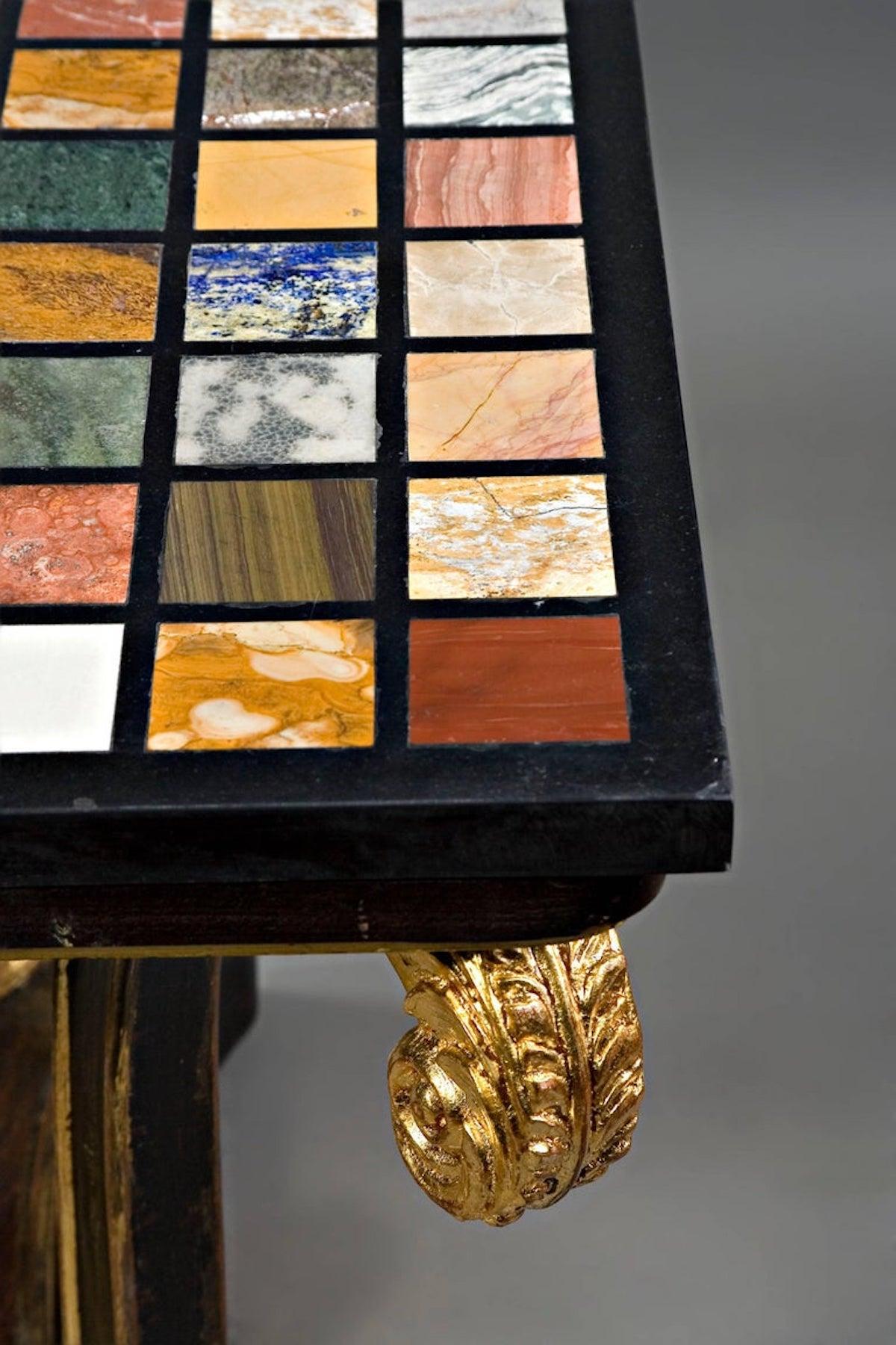 Mesa Clasicista Estilo Pietra Dura Siglo XX Italiano en venta