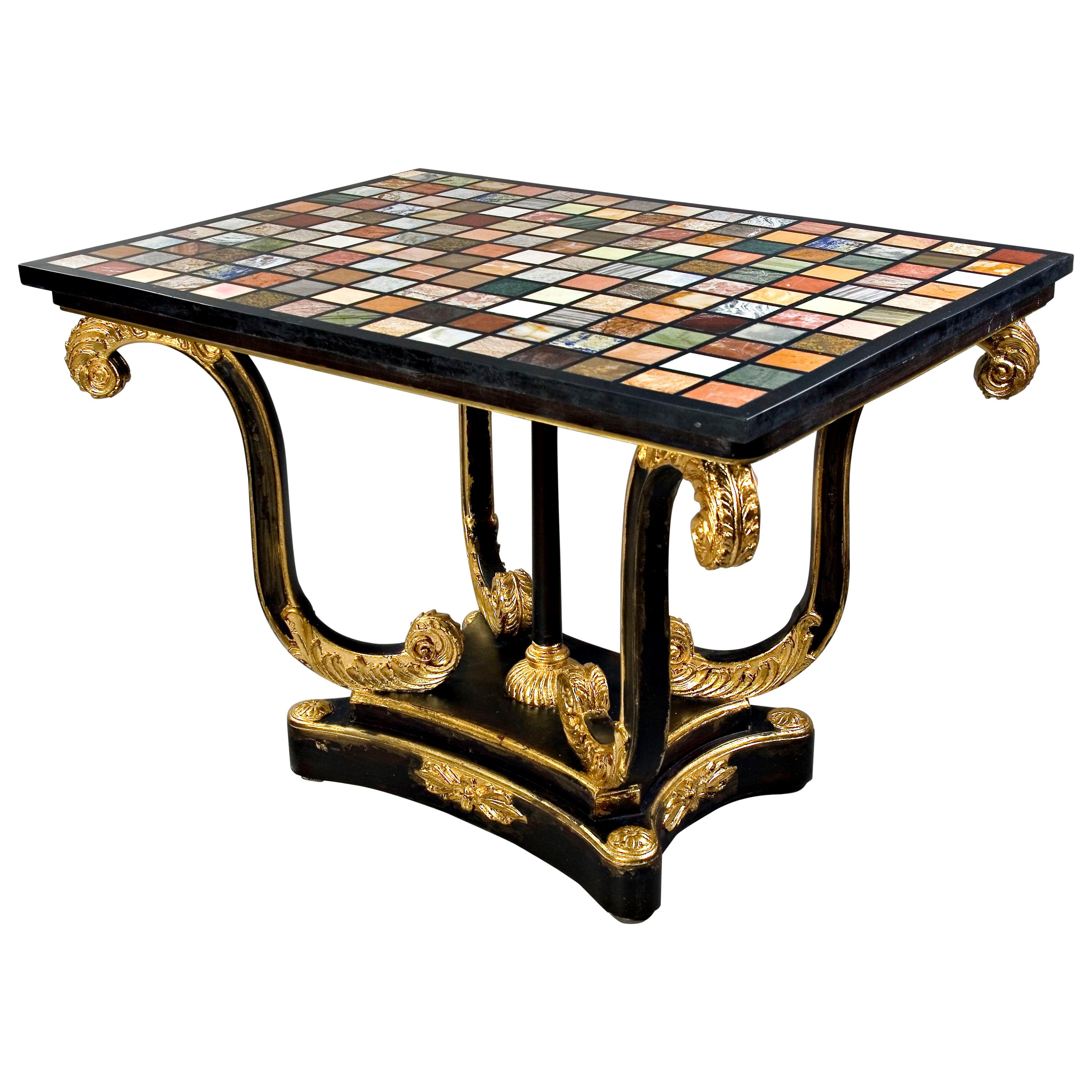 20th Century Pietra-Dura Style of Classicism Table For Sale