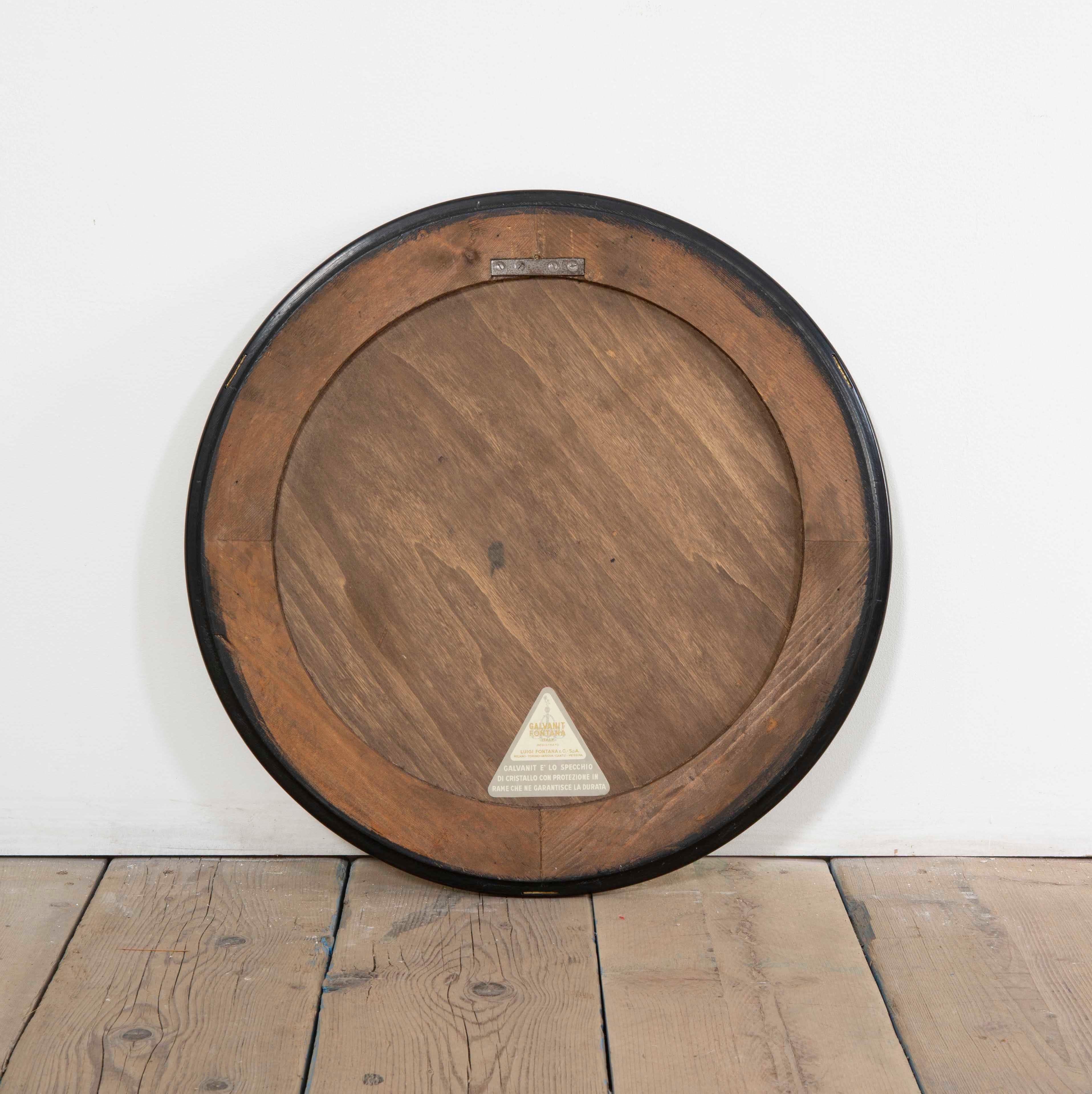 20th Century, Pietro Chiesa Wall Mirror with Copper Frame Galvanit Fontana, 40s en vente 1