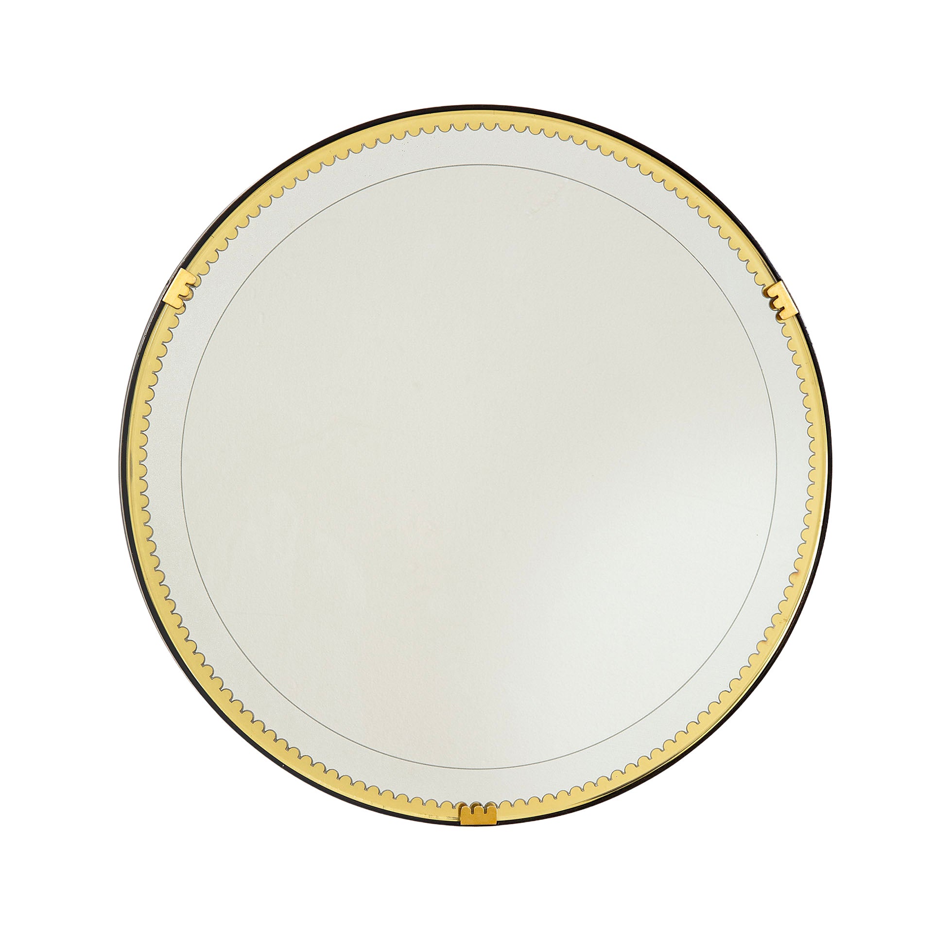 20th Century, Pietro Chiesa Wall Mirror with Copper Frame Galvanit Fontana, 40s en vente