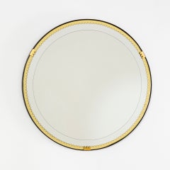 20th Century, Pietro Chiesa Wall Mirror with Copper Frame Galvanit Fontana, 40s