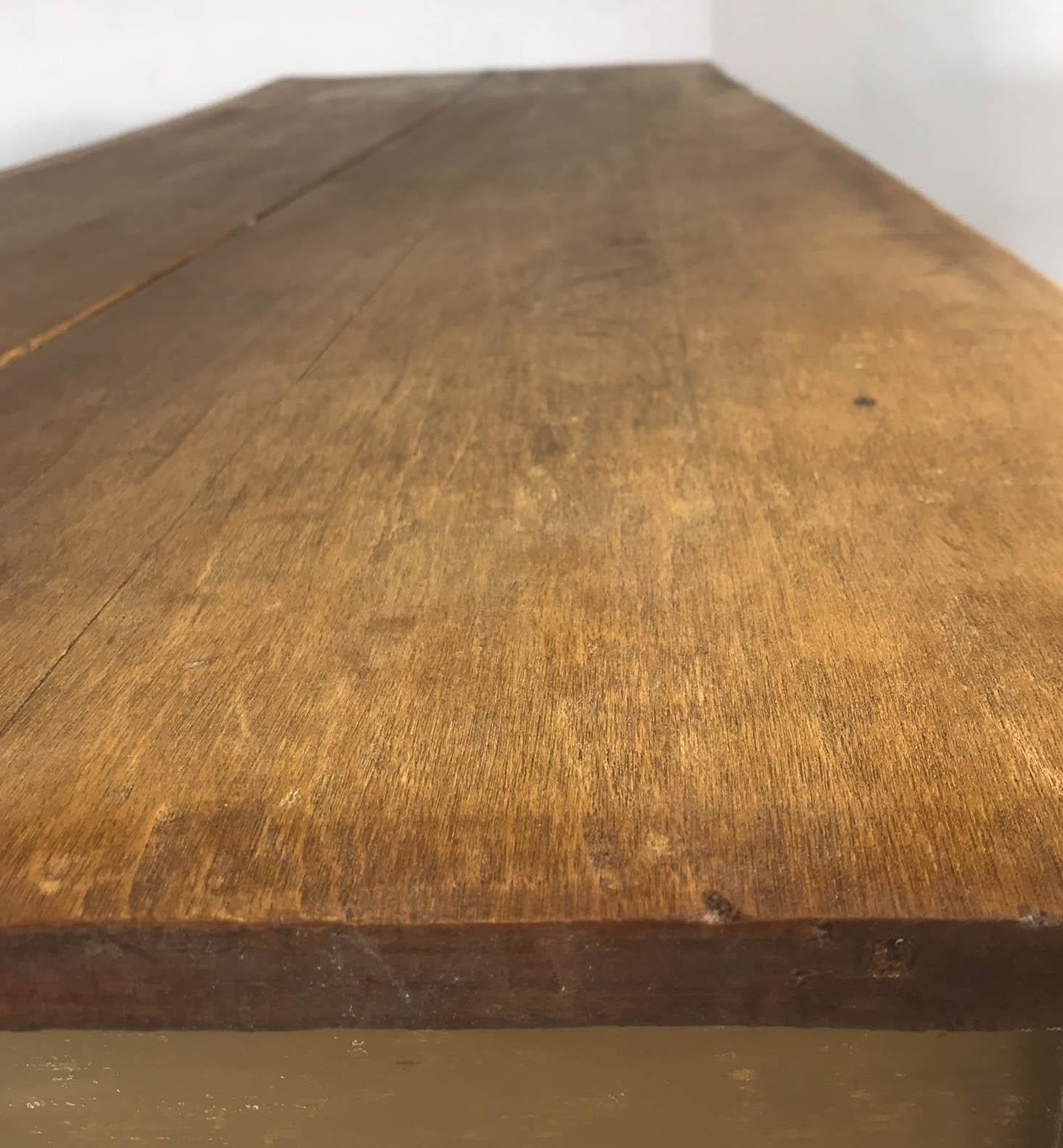 20th Century Pine Baker's Table or Kitchen Table or Farmhouse Dining Table 1