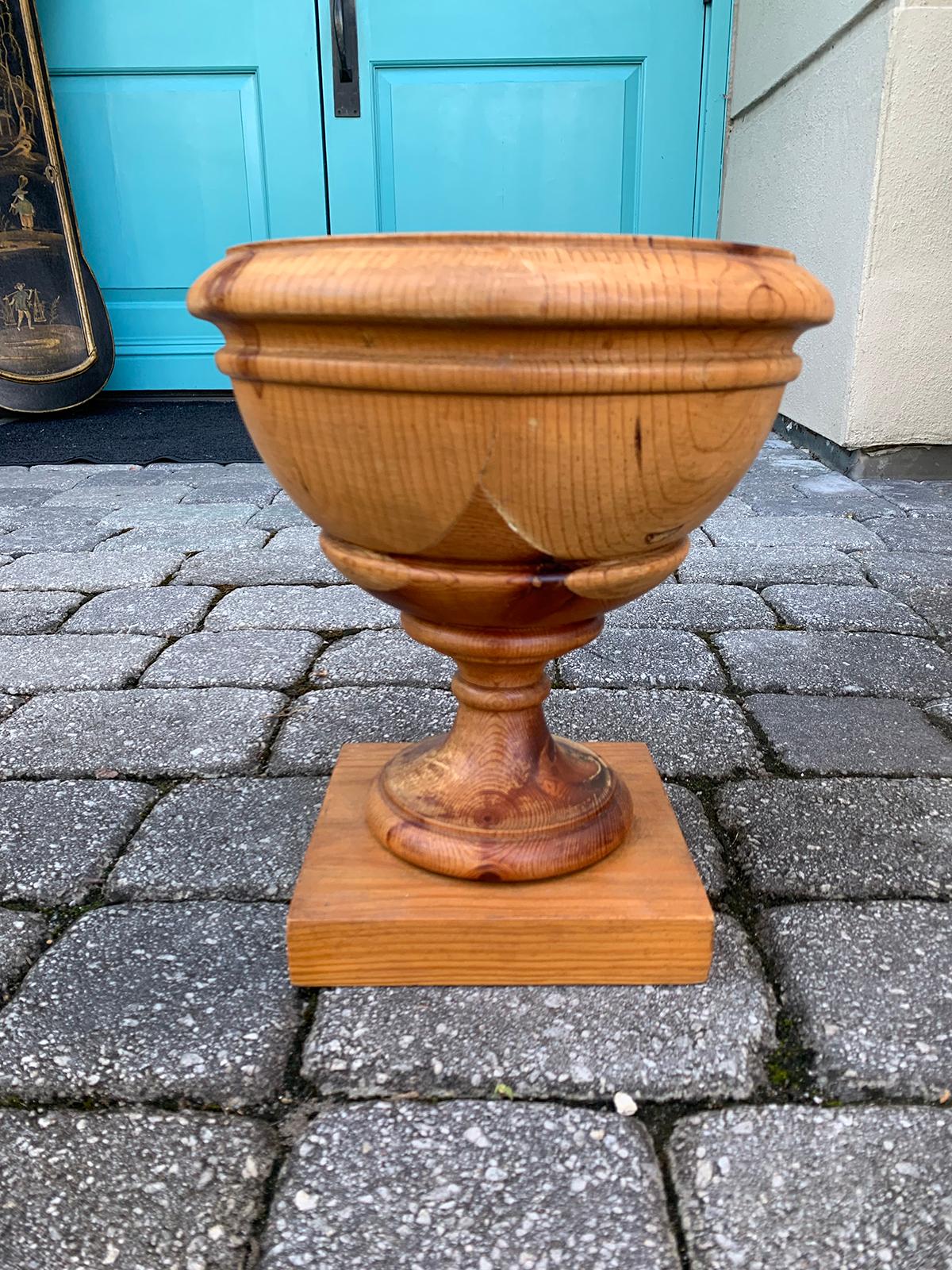 20th century pine urn.