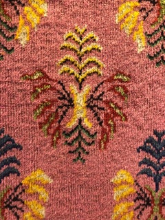 20th Century Pink Floreal Turkish Art Deco Rug Designed by Zeki Muren circa 1930