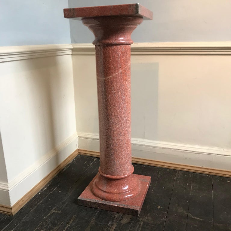 20th Century Pink Marble Column of Good Proportions For Sale at 1stDibs