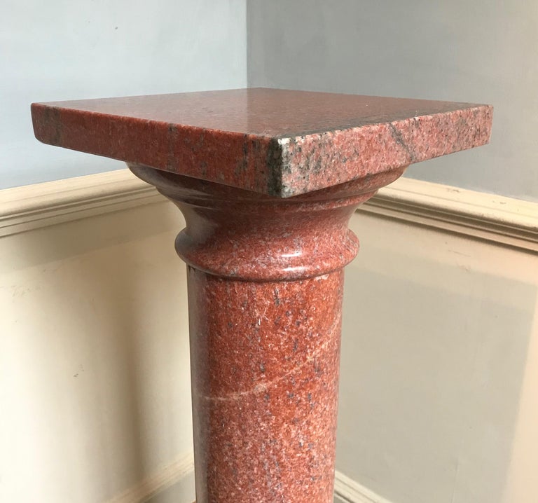 20th Century Pink Marble Column of Good Proportions For Sale at 1stDibs