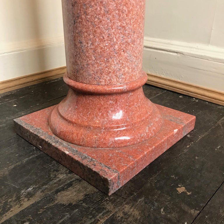 20th Century Pink Marble Column of Good Proportions For Sale at 1stDibs