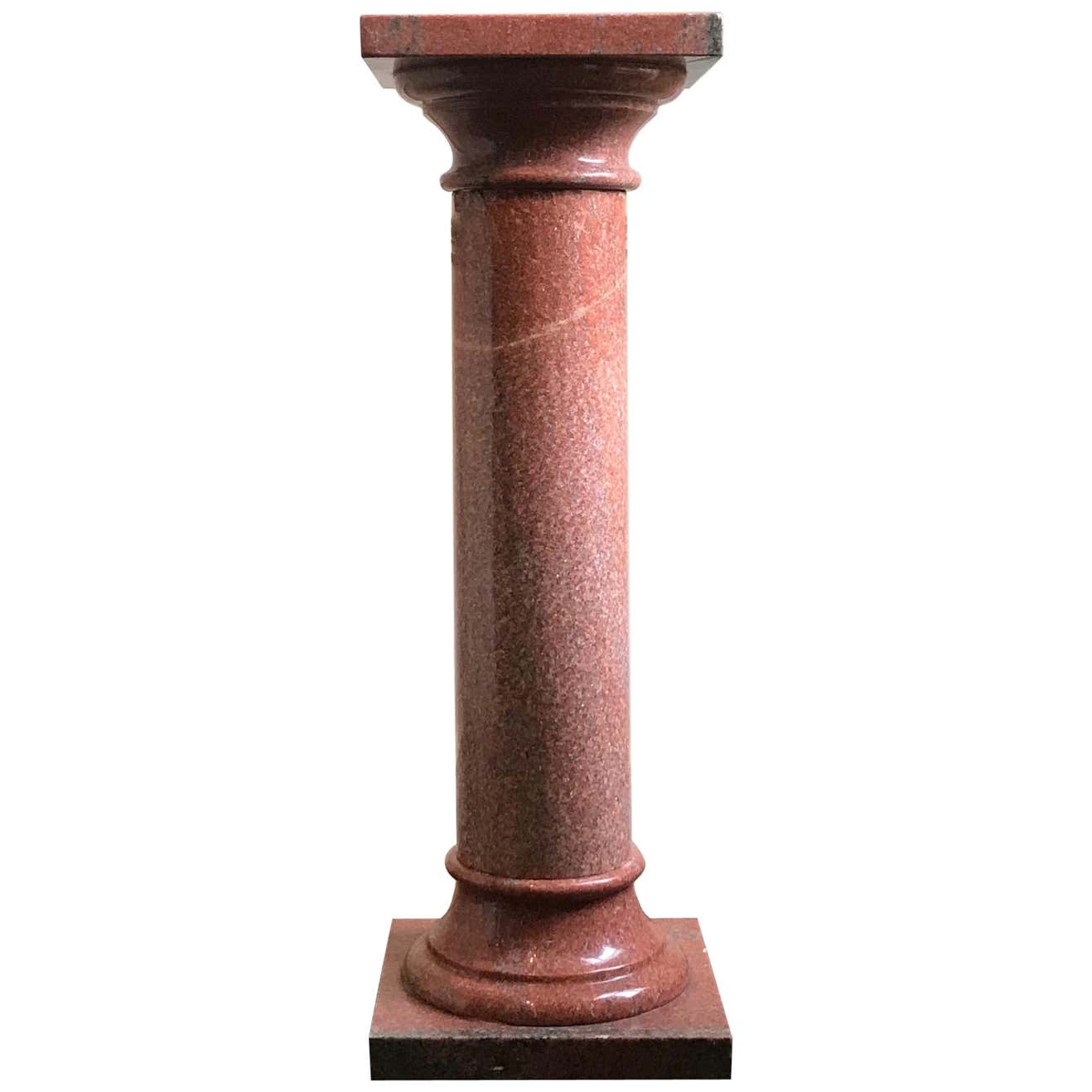 20th Century Pink Marble Column of Good Proportions For Sale at 1stDibs
