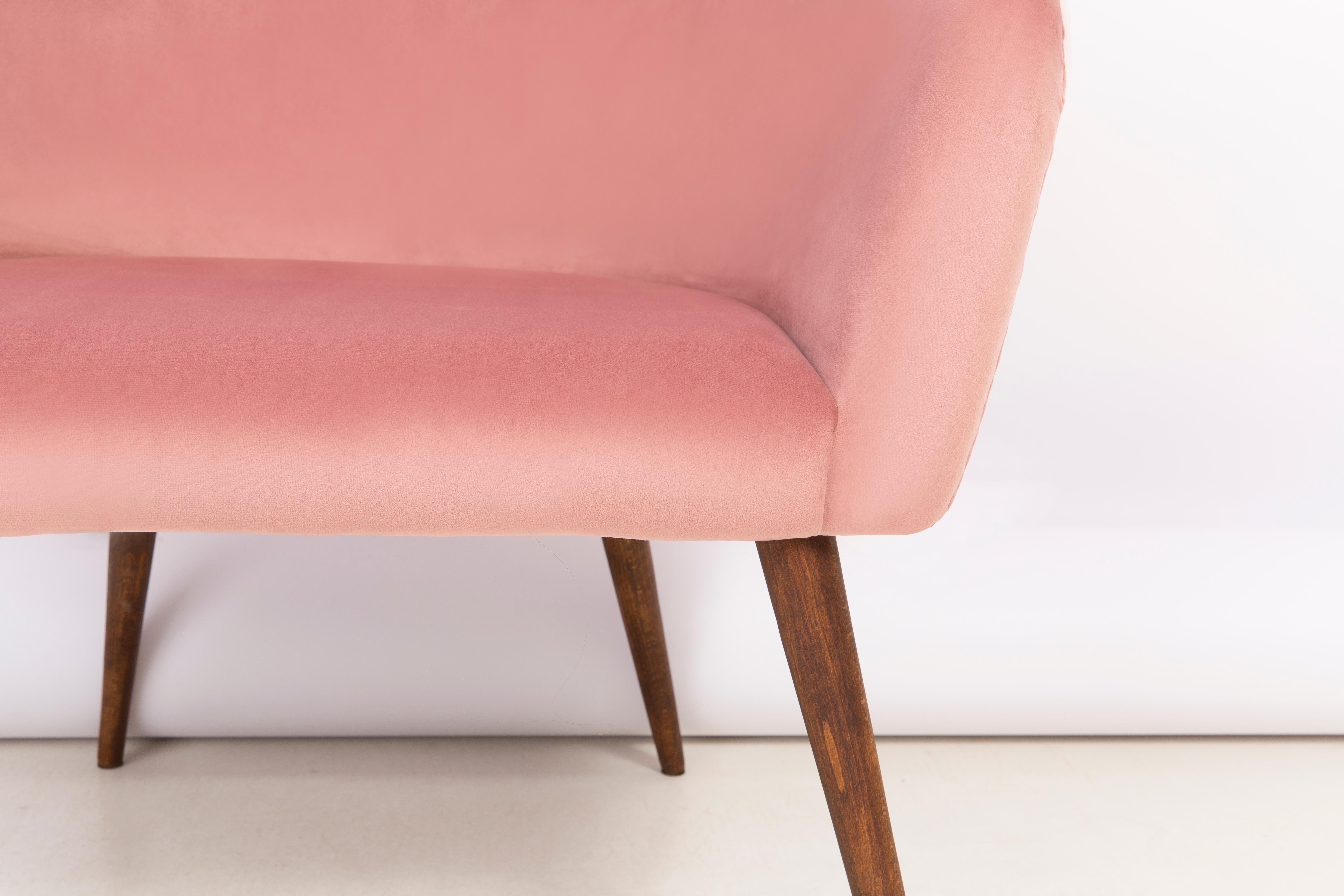 20th Century Pink Velvet Shell Club Armchair, 1960s For Sale 3