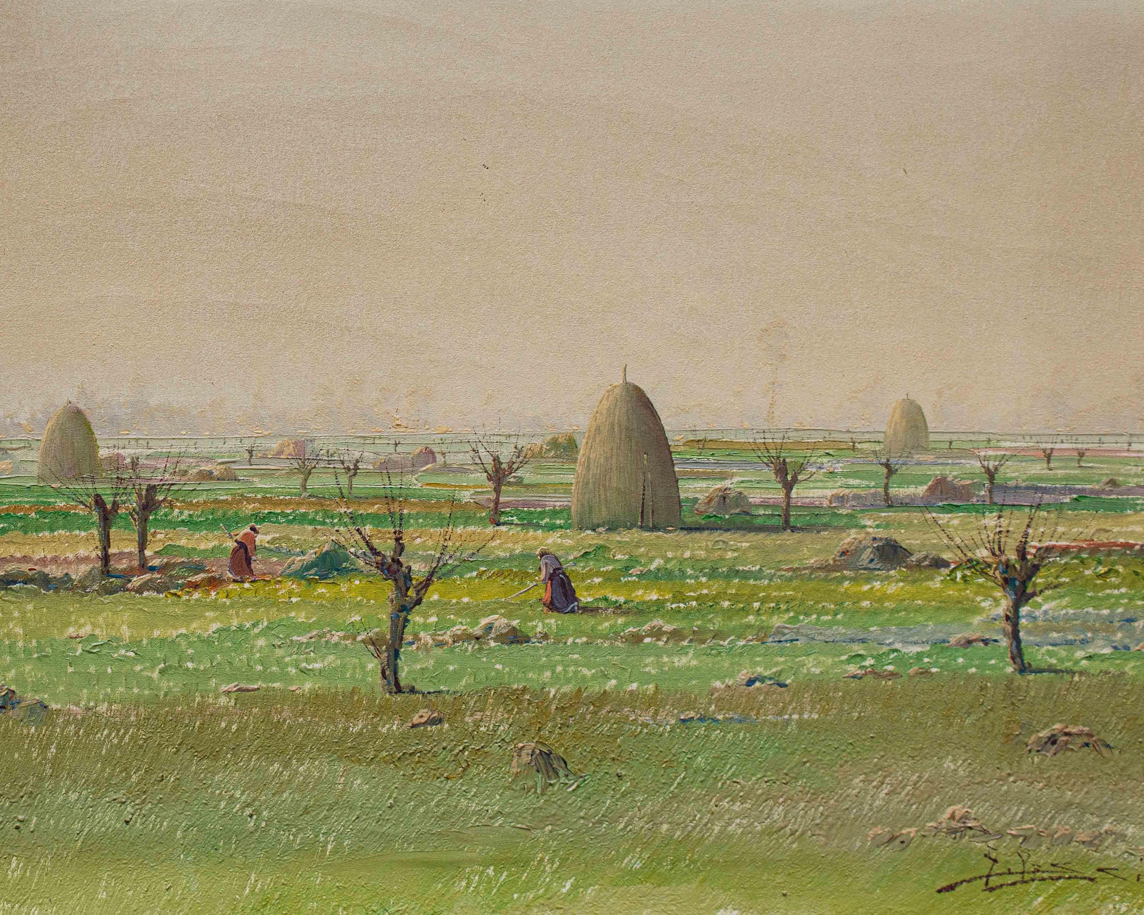 20th Century Plain Landscape Oil on Canvas by Giuseppe Pessina For Sale 5