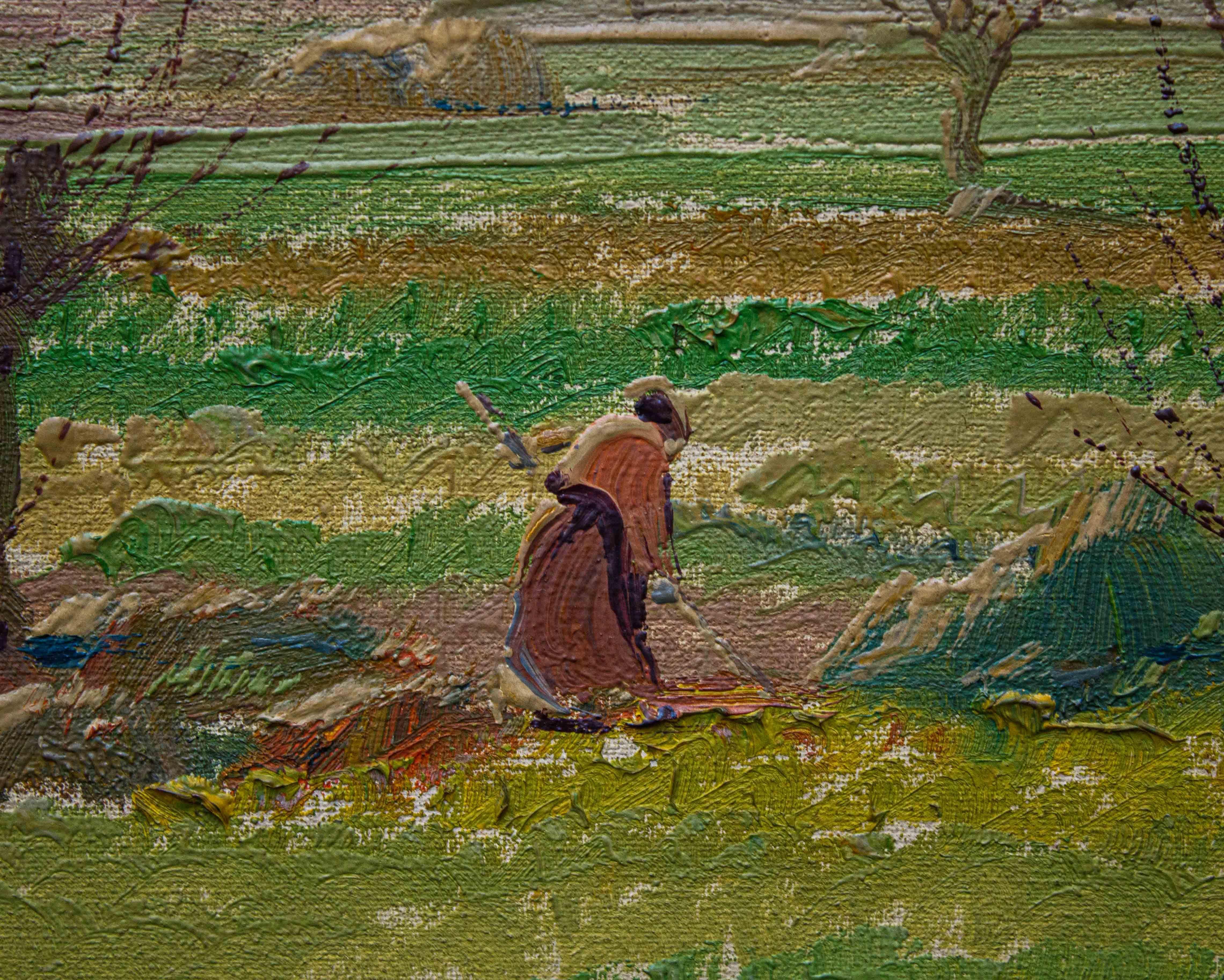 20th Century Plain Landscape Oil on Canvas by Giuseppe Pessina For Sale 1