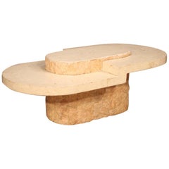 20th Century Plaster and Faux Marble Italian Design Coffee Table, 1970
