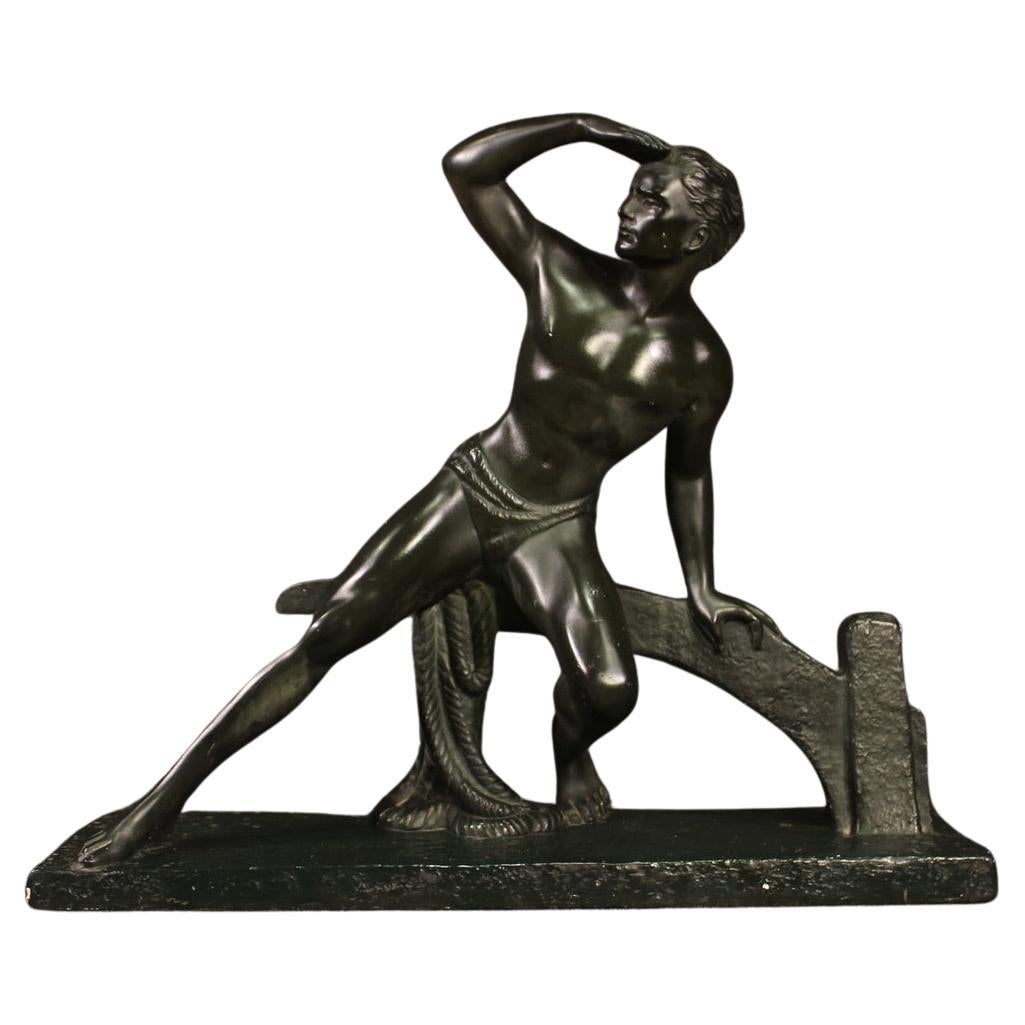 20th Century Plaster Art Deco French Sailor Sculpture, 1940 For Sale