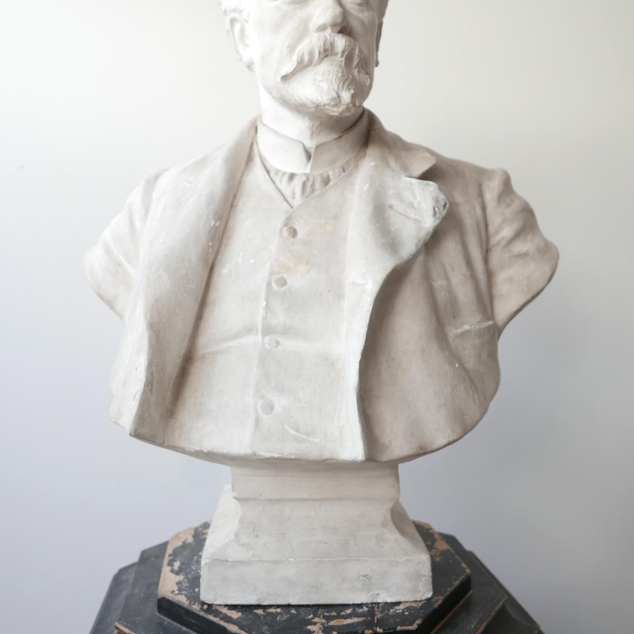 20th Century Plaster Bust of a Gentlemen For Sale 10