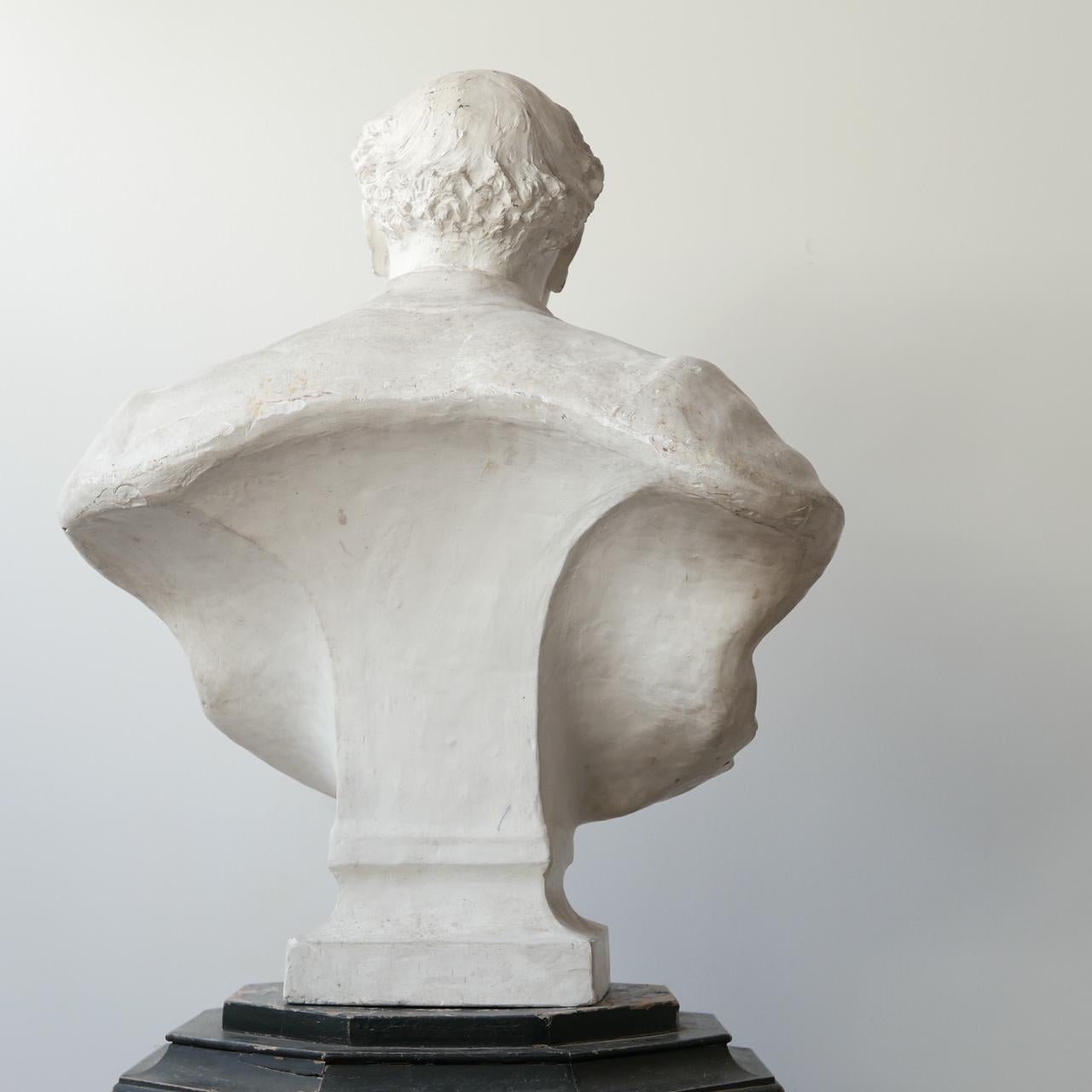 20th Century Plaster Bust of a Gentlemen For Sale 2