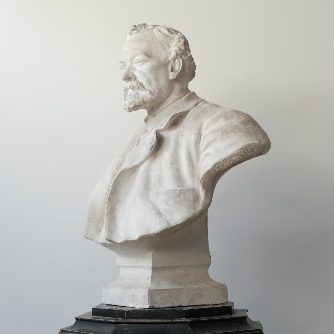 20th Century Plaster Bust of a Gentlemen For Sale 4