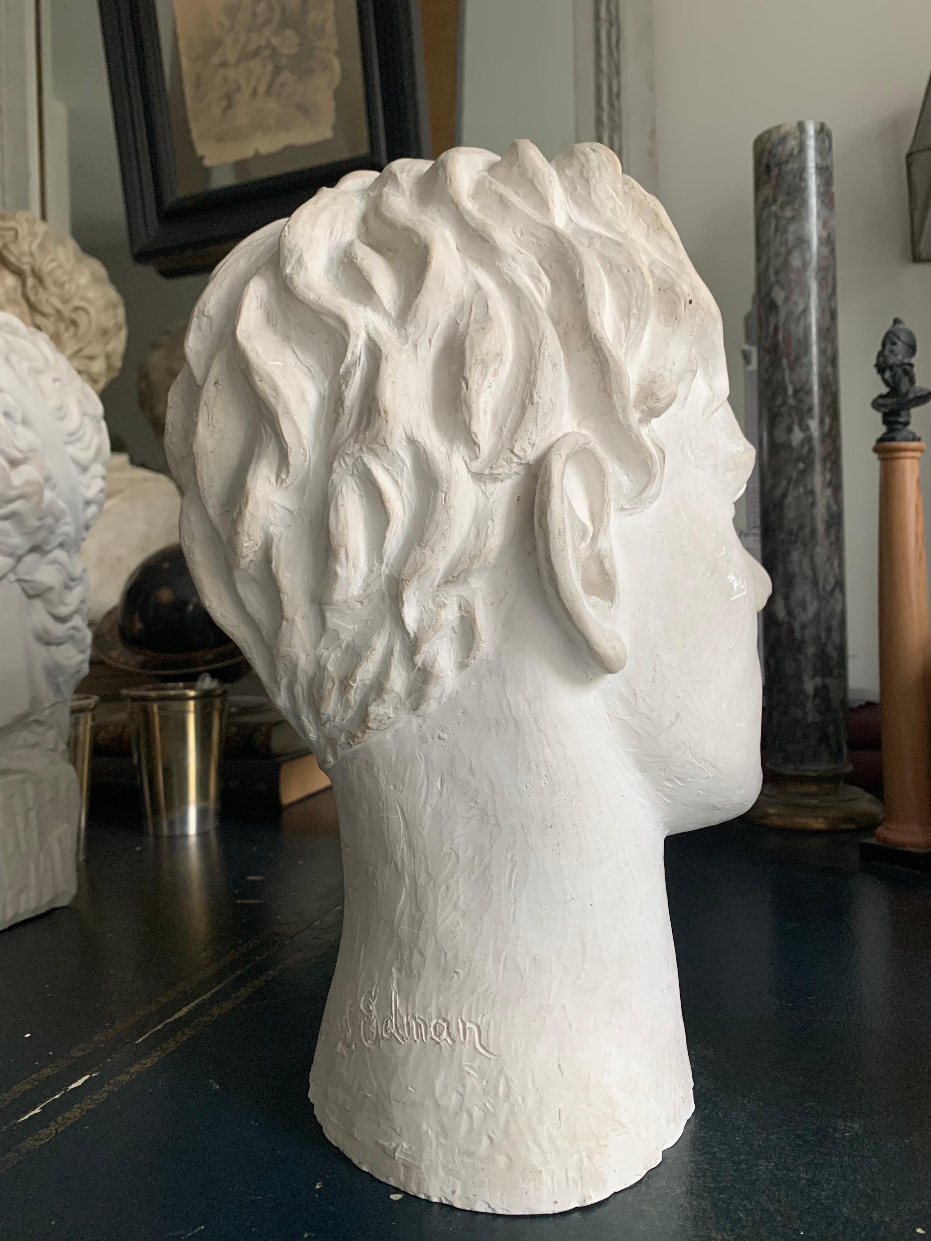Busto in gesso di uomo del XX secolo di Stina Edman in vendita 6