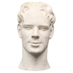 20th Century Plaster Bust of a Man by Stina Edman