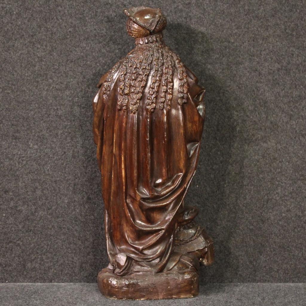 Escultura religiosa flamenca de escayola del siglo XX Santa Catalina de Alejandría Mid-20th Century