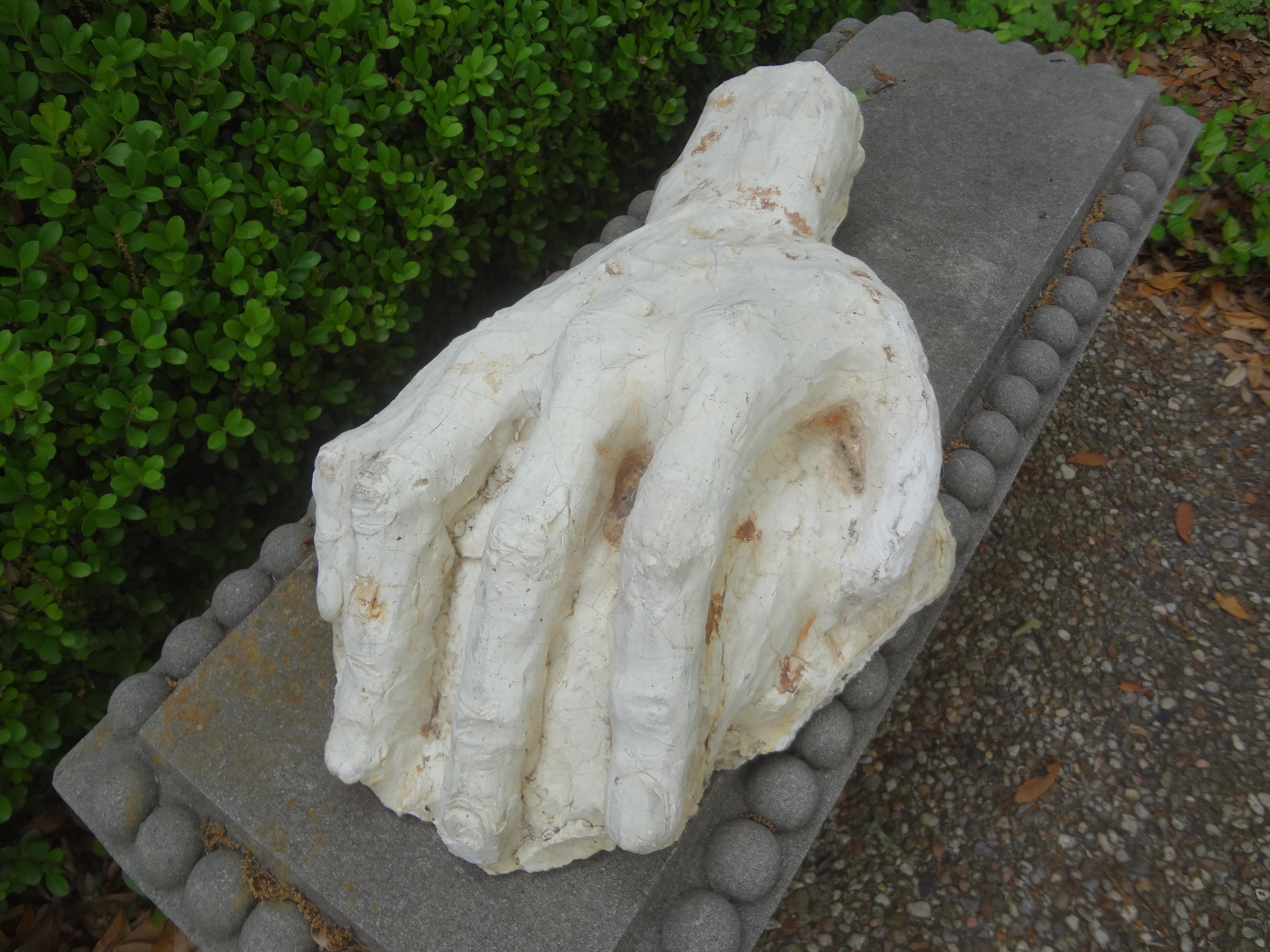 20th Century Academic Study Plaster Hand Sculpture For Sale 6