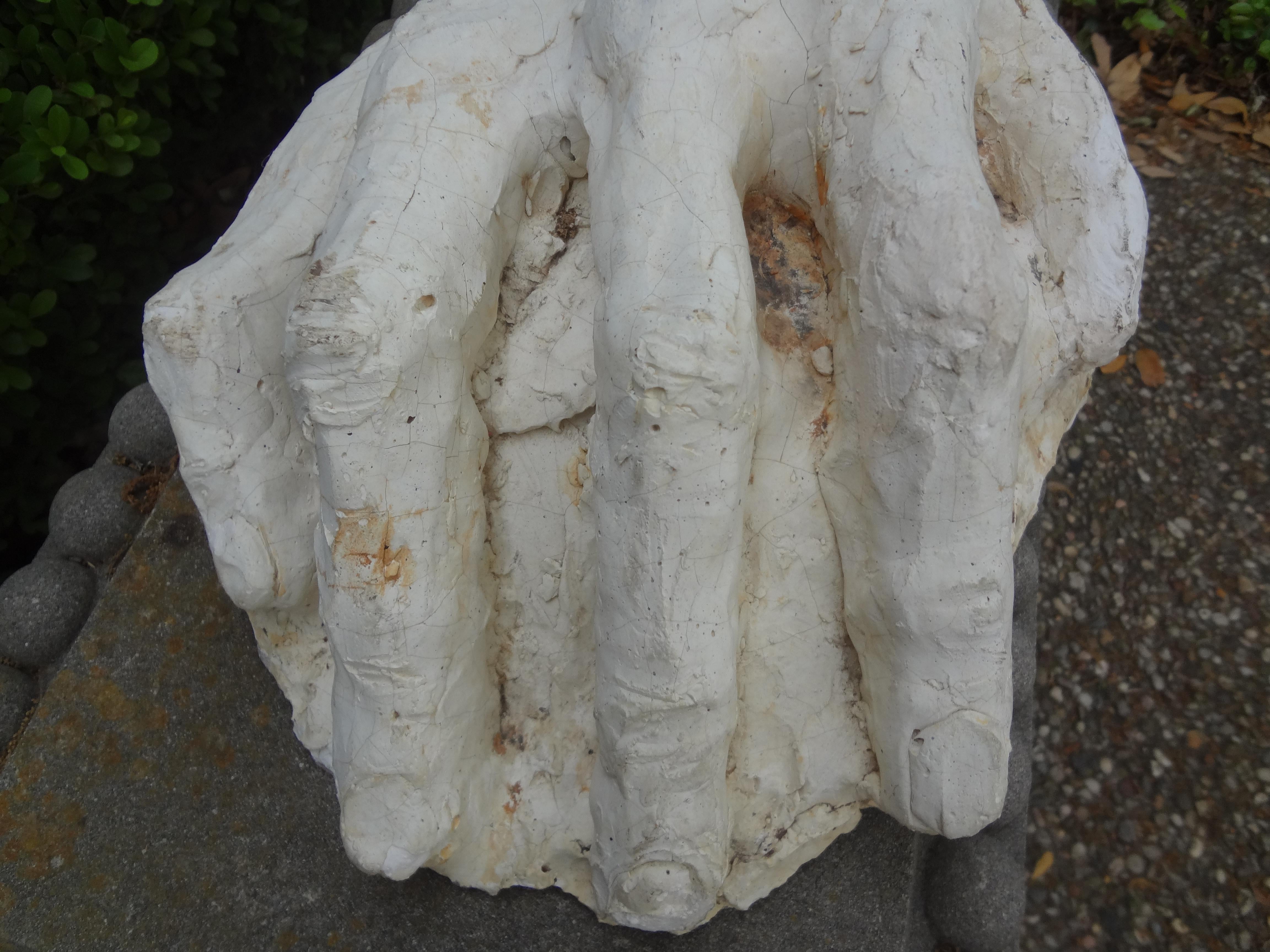 20th Century Academic Study Plaster Hand Sculpture In Good Condition For Sale In Houston, TX