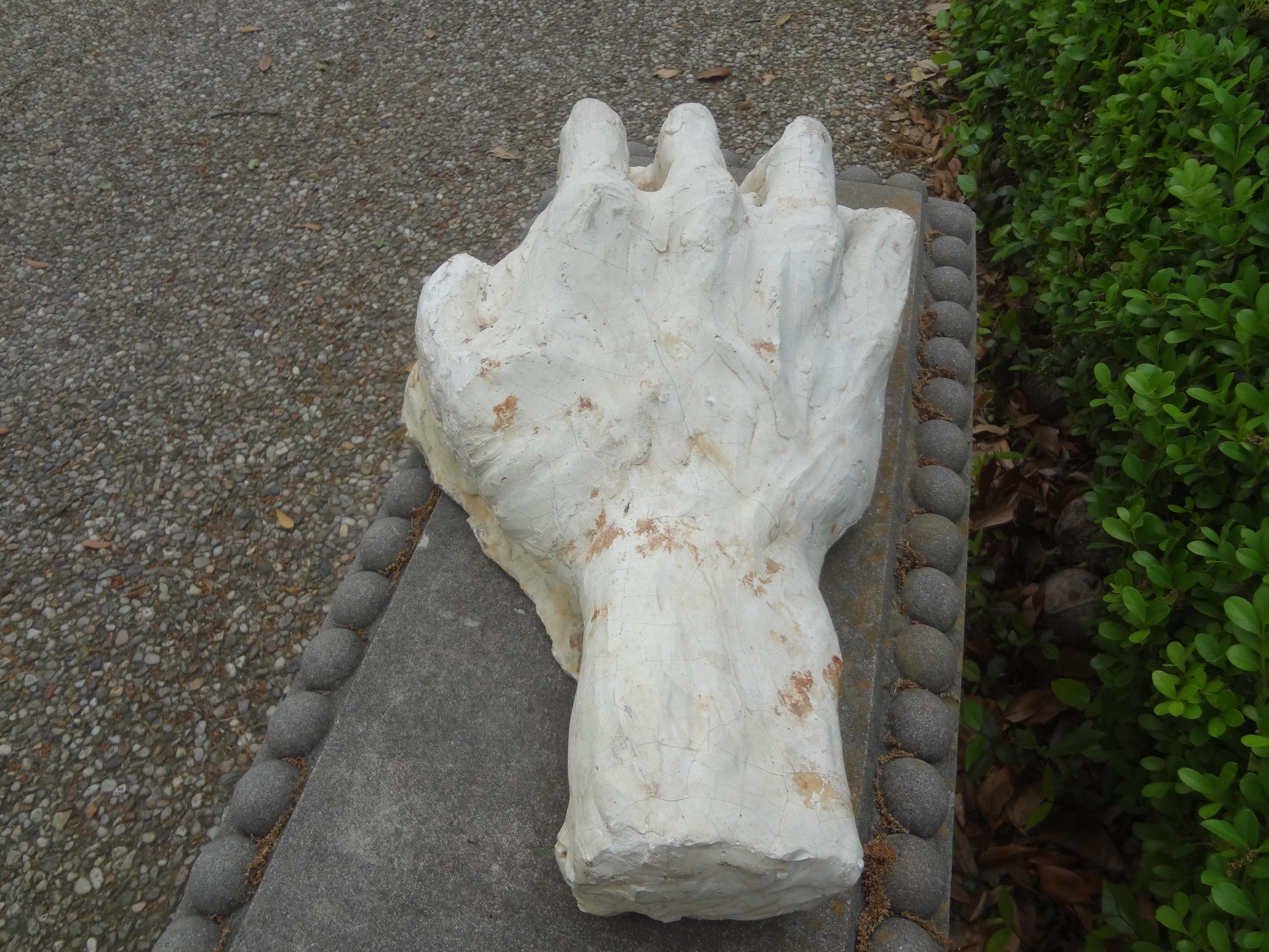 20th Century Academic Study Plaster Hand Sculpture For Sale 2