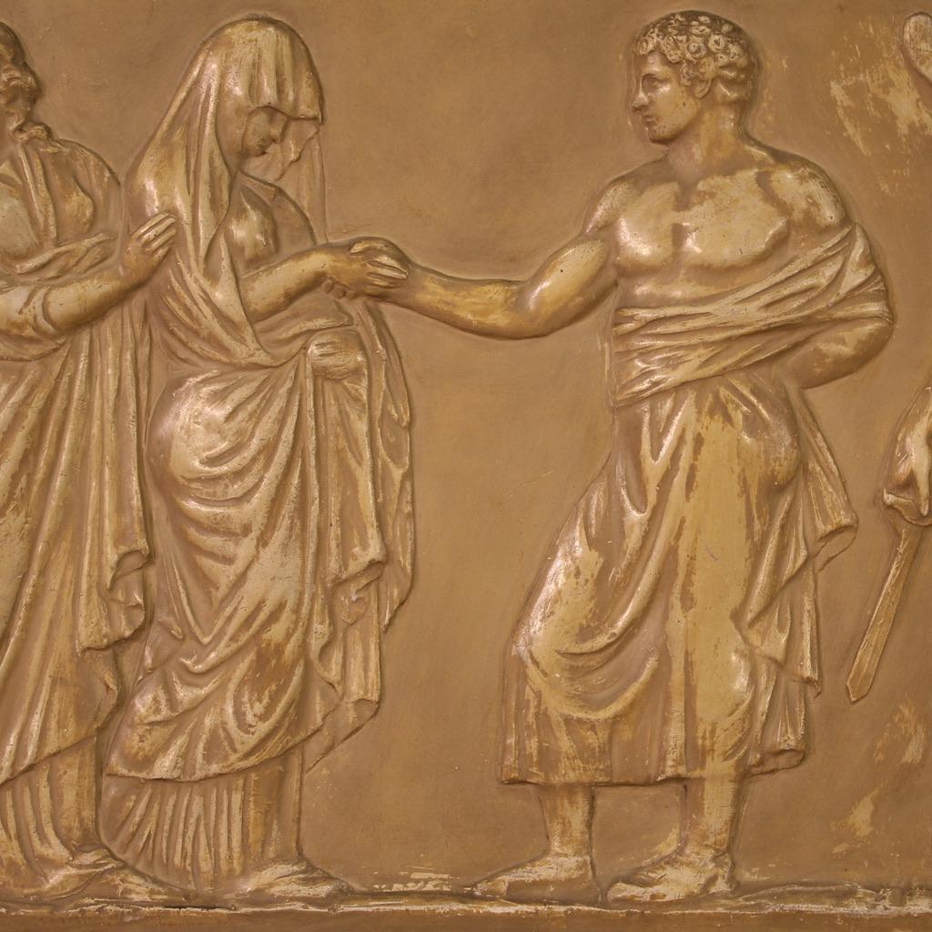 sculpture de bas-relief italienne en plâtre du 20e siècle, années 1950 en vente 6