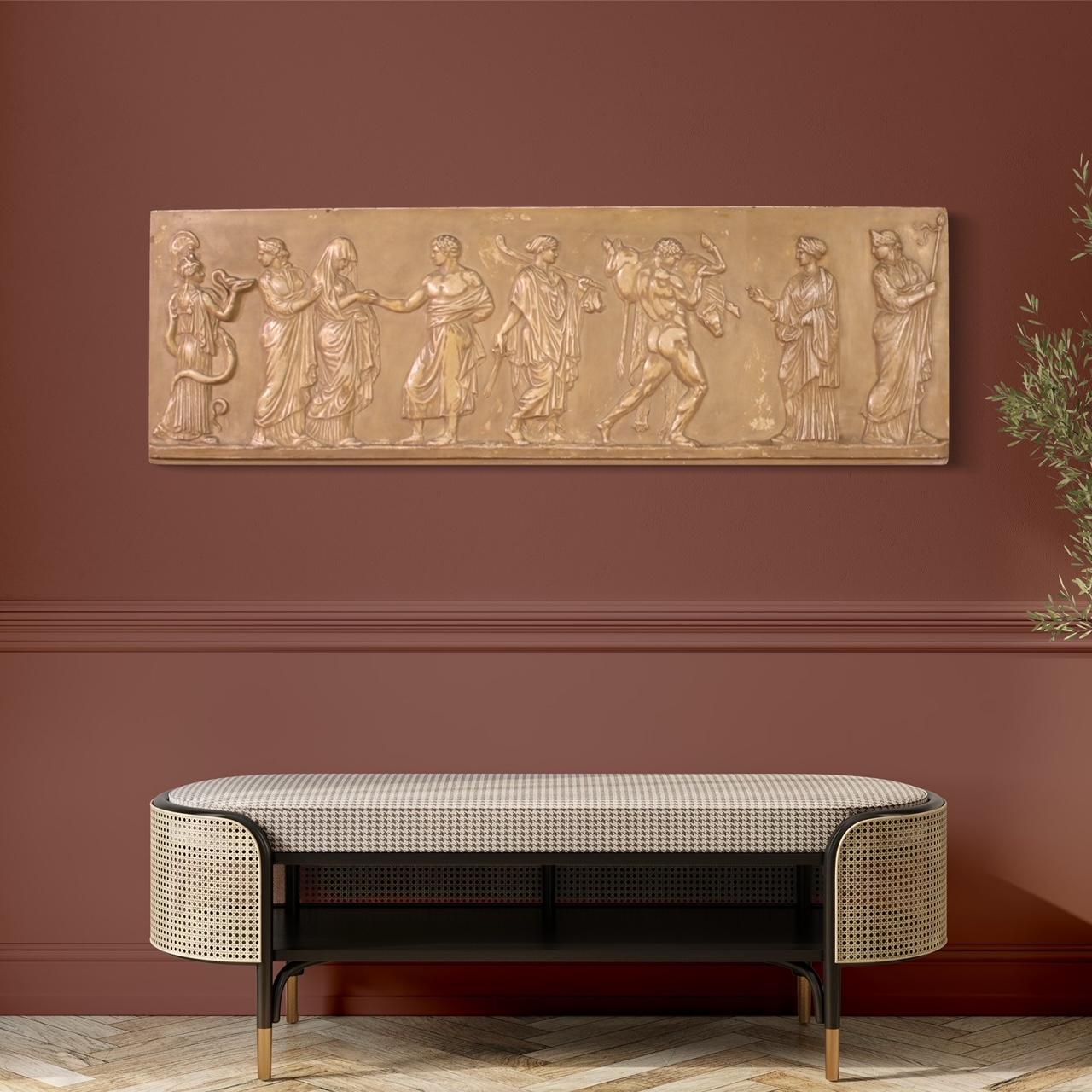 sculpture de bas-relief italienne en plâtre du 20e siècle, années 1950 en vente 8