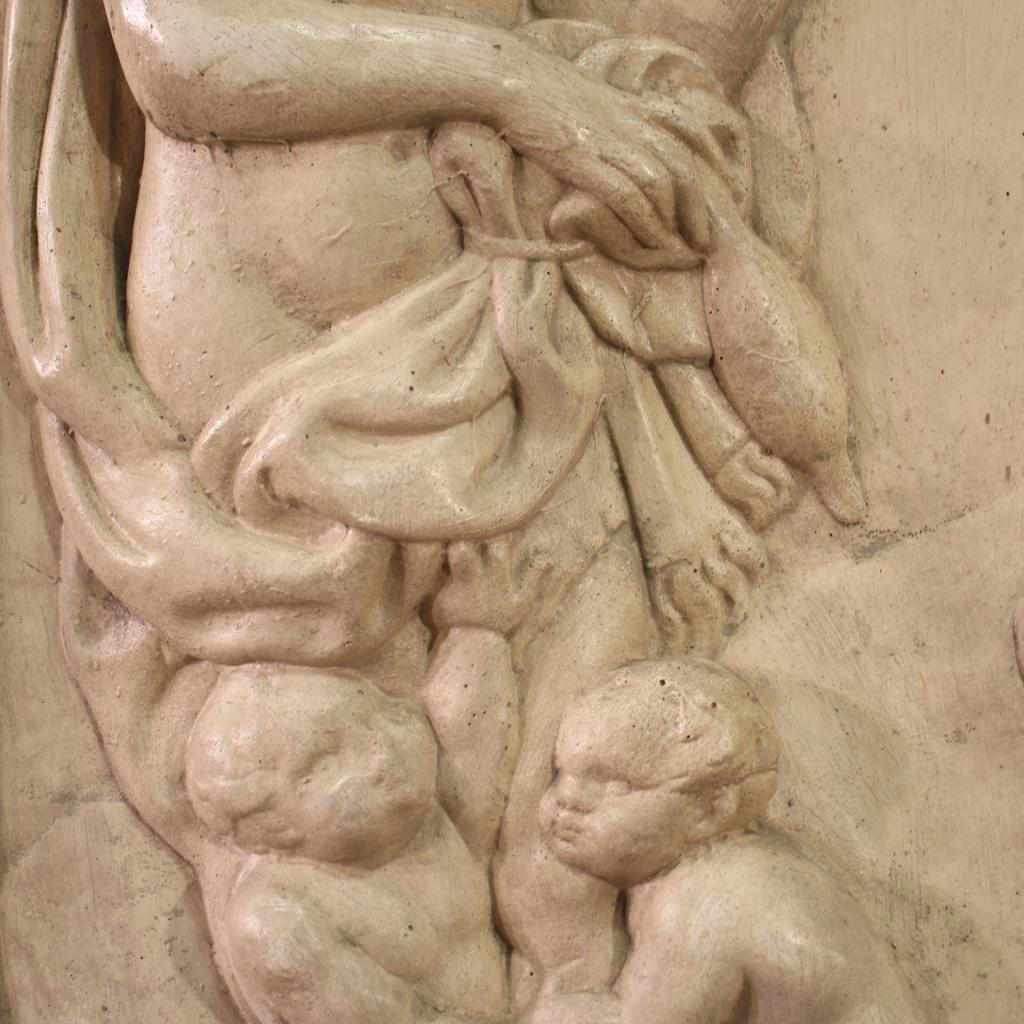 20th Century Plaster Italian Religious Bas-Relief Sculpture Adam and Eve, 1960 For Sale 4