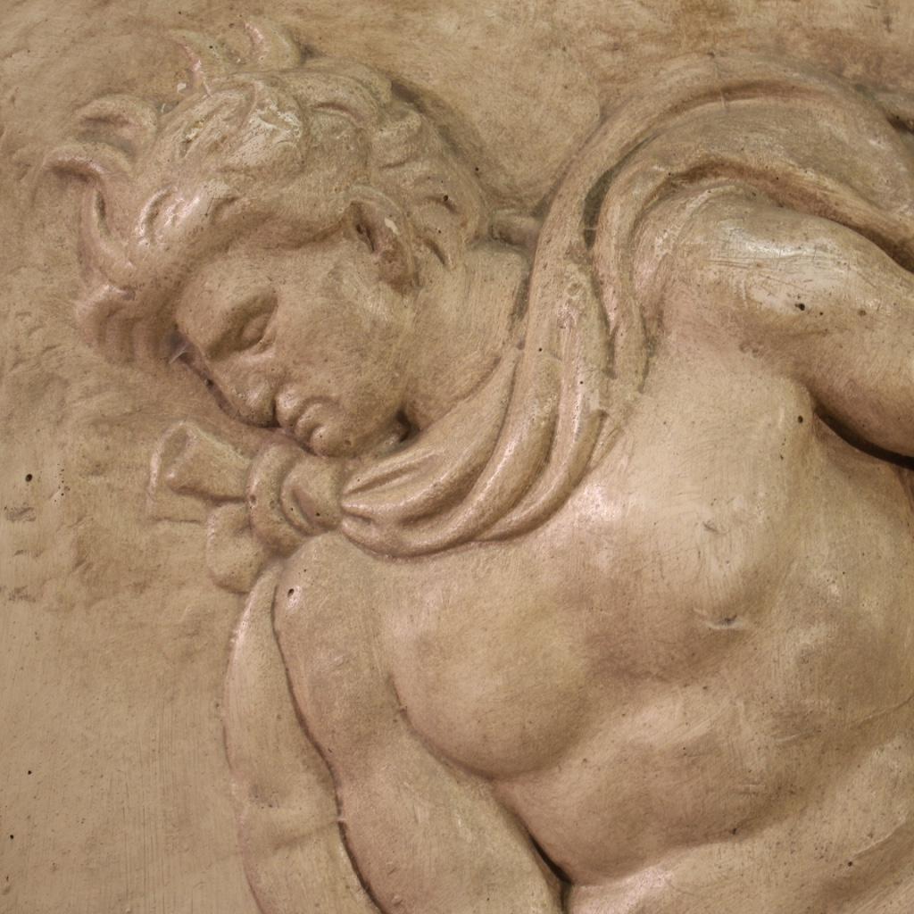 20th Century Plaster Italian Religious Bas-Relief Sculpture Adam and Eve, 1960 For Sale 5