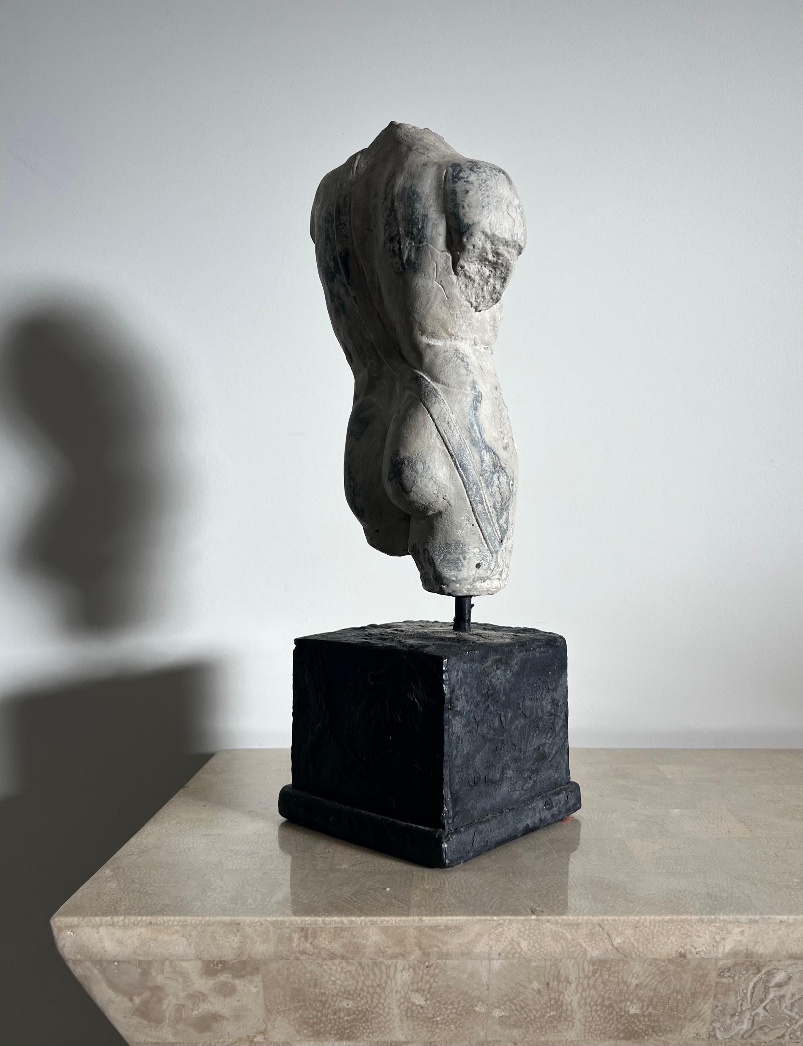 20th Century Plaster Statue of Nude Male Torso, D’après the Classics 2