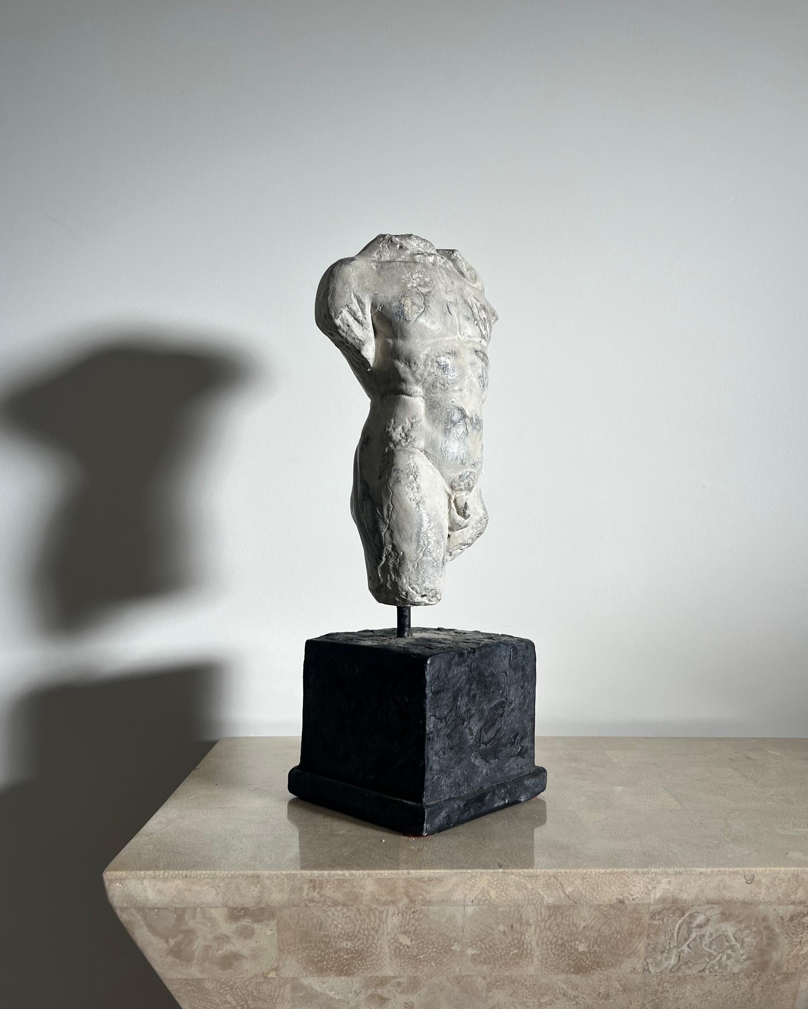 20th Century Plaster Statue of Nude Male Torso, D’après the Classics 4