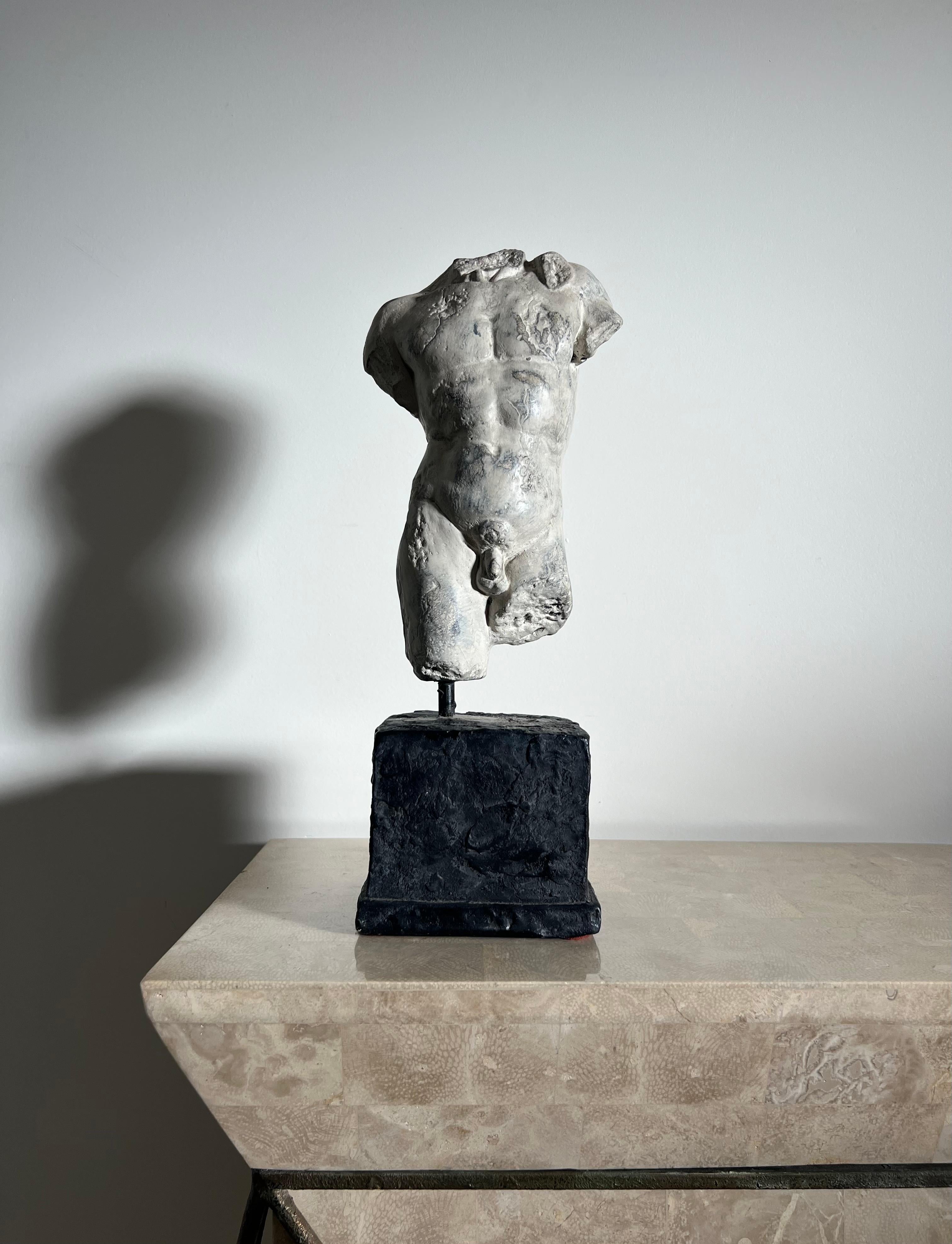 20th Century Plaster Statue of Nude Male Torso, D’après the Classics 5
