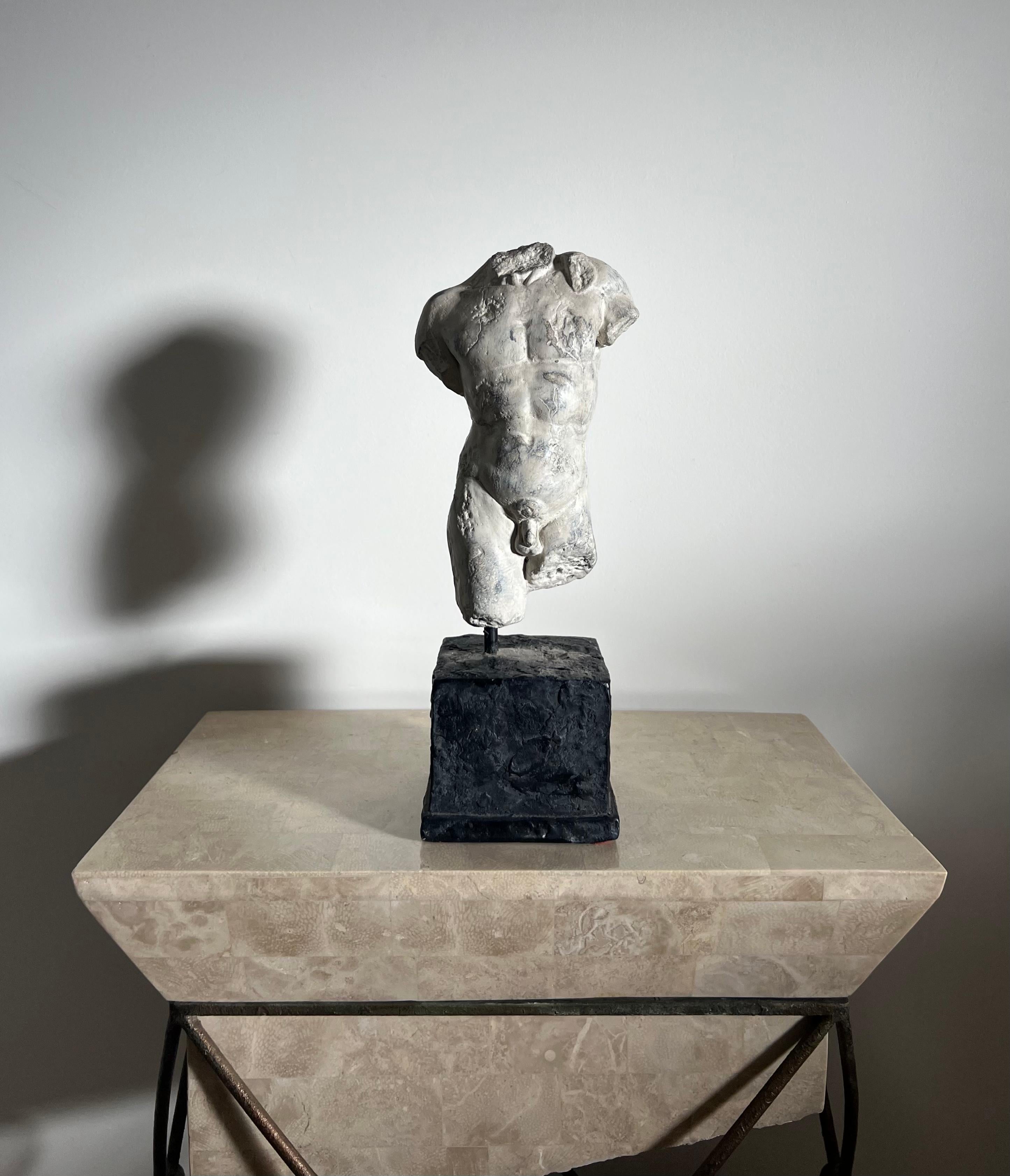 20th Century Plaster Statue of Nude Male Torso, D’après the Classics 10