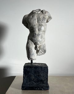 20th Century Plaster Statue of Nude Male Torso, D’après the Classics