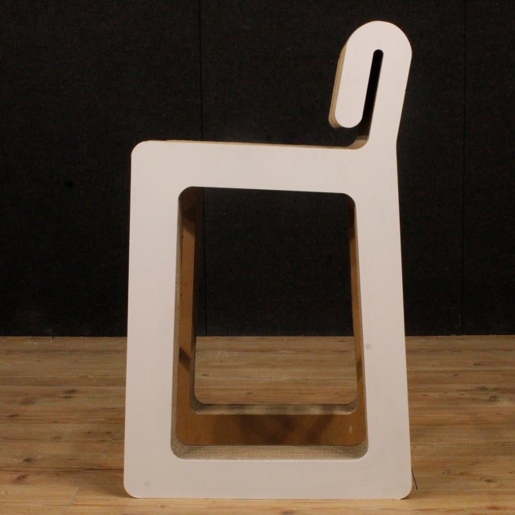20th Century Plastic, Metal and Cardboard Italian Design Chair, 1980 6