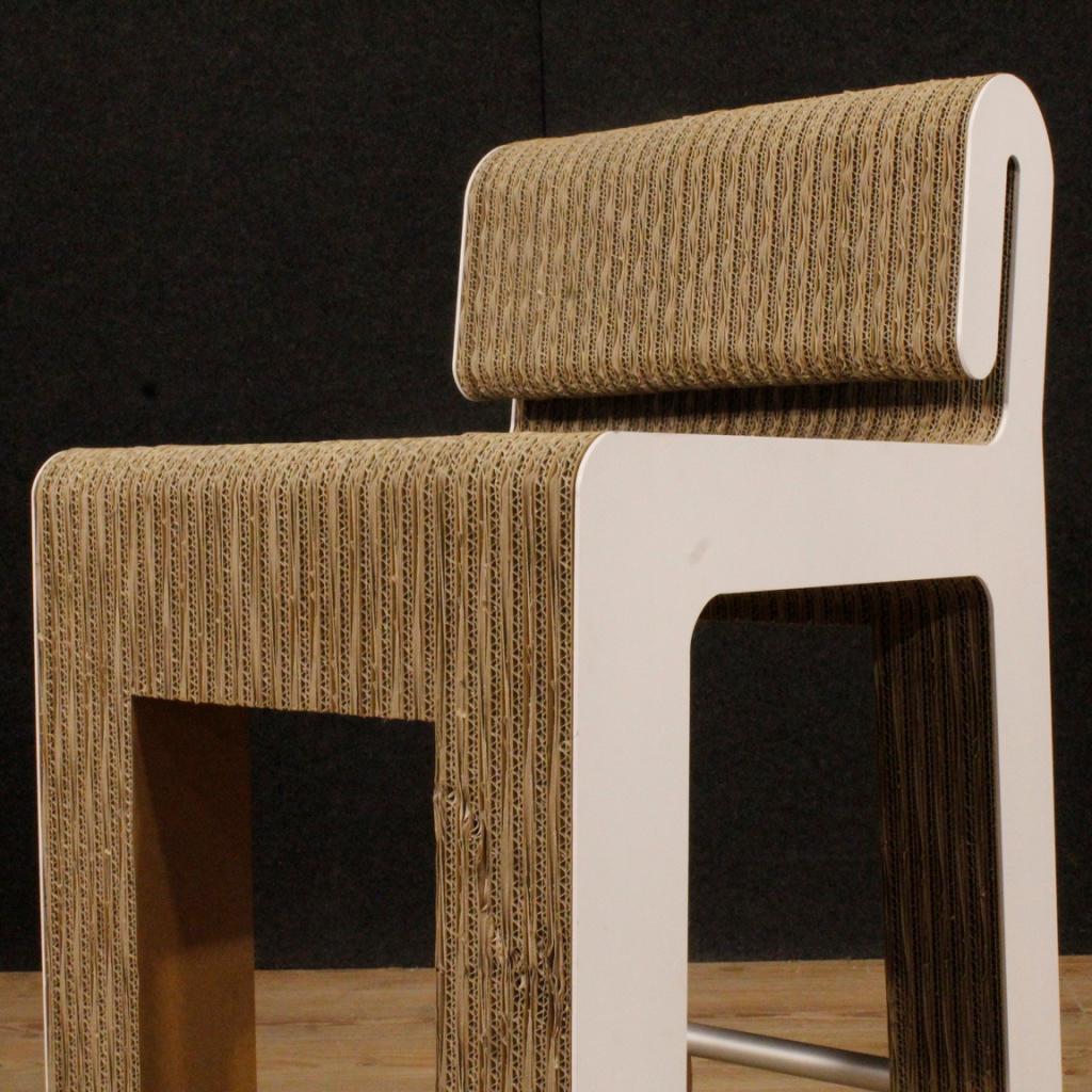 20th Century Plastic, Metal and Cardboard Italian Design Chair, 1980 7