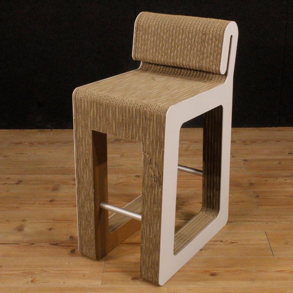 20th Century Plastic, Metal and Cardboard Italian Design Chair, 1980 8