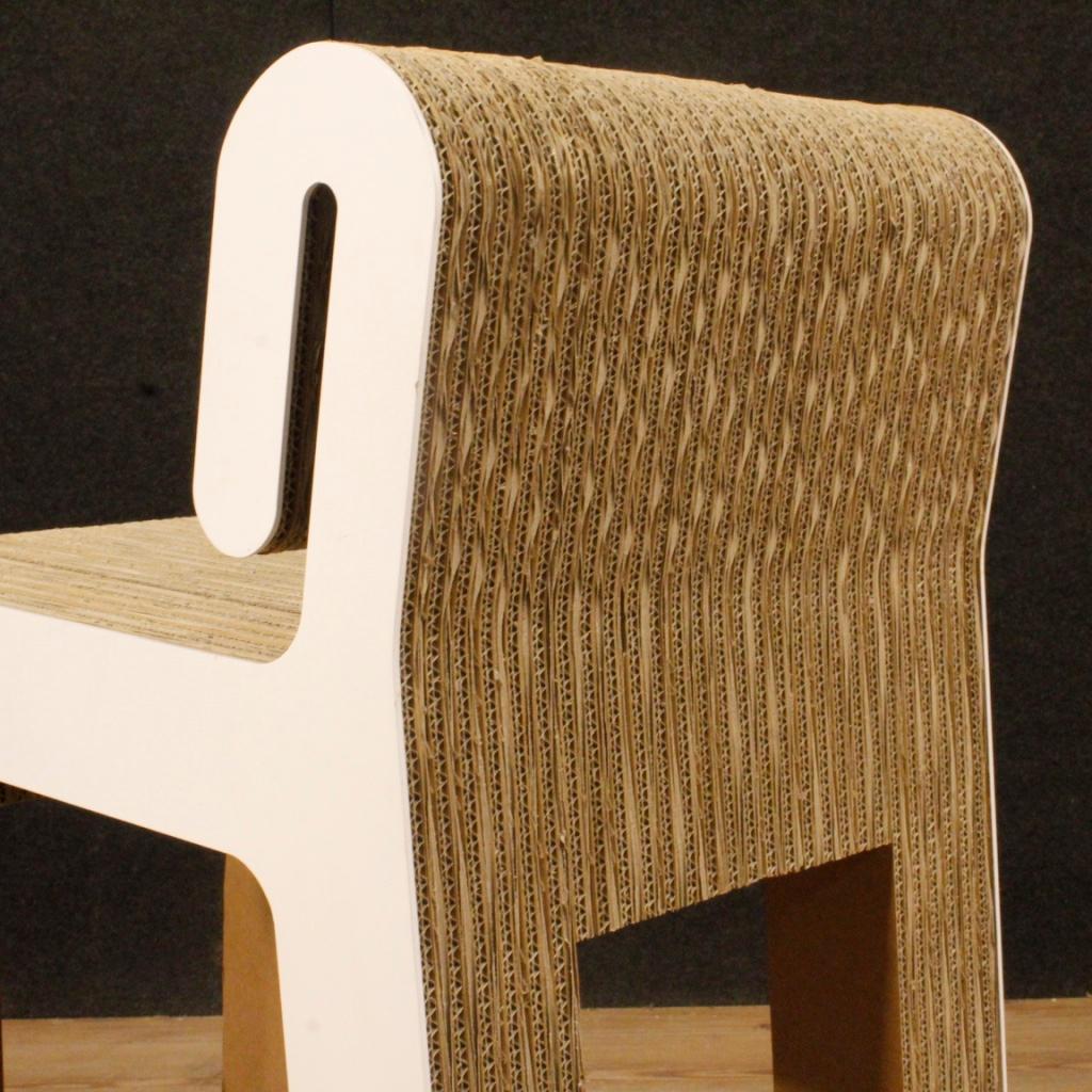 Late 20th Century 20th Century Plastic, Metal and Cardboard Italian Design Chair, 1980