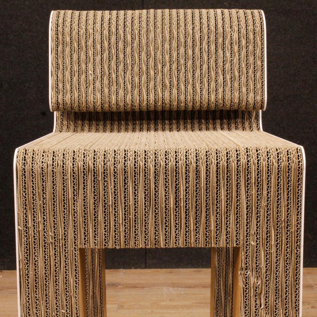 20th Century Plastic, Metal and Cardboard Italian Design Chair, 1980 1