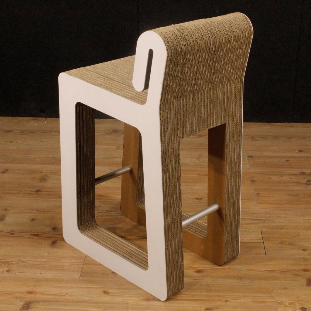 20th Century Plastic, Metal and Cardboard Italian Design Chair, 1980 3