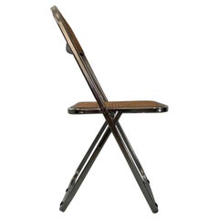 Vintage 20th Century Plia Folding Rattan Chair by Giancarlo Piretti, Castelli, 1960s