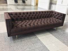 20th Century Plum Velvet Chesterfield Sofa