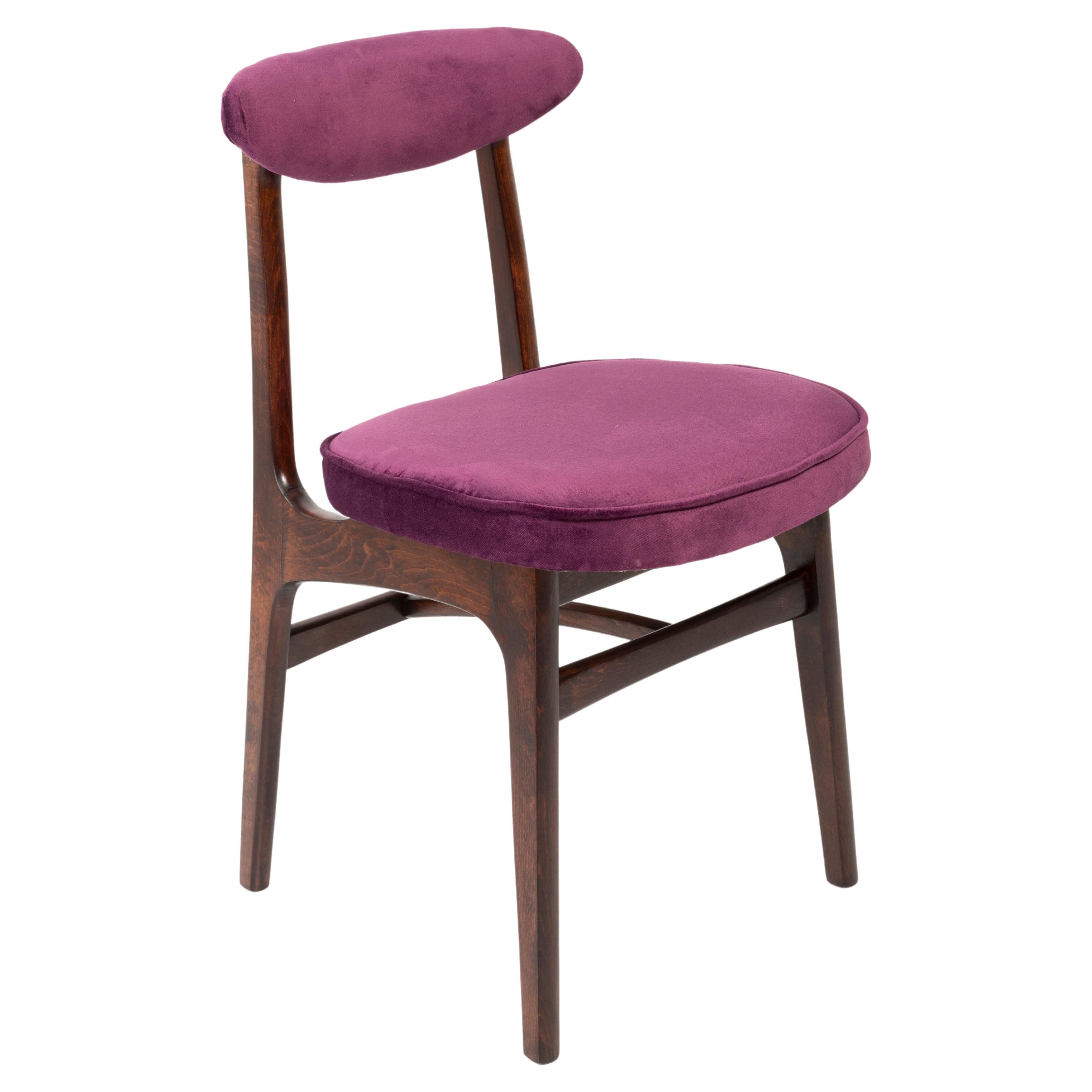 20th Century Plum Violet Velvet Rajmund Halas Chair, 1960s